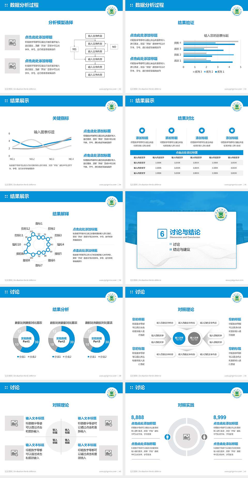 武警工程大学论文答辩标准PPT模板4:3格式幻灯片预览图5