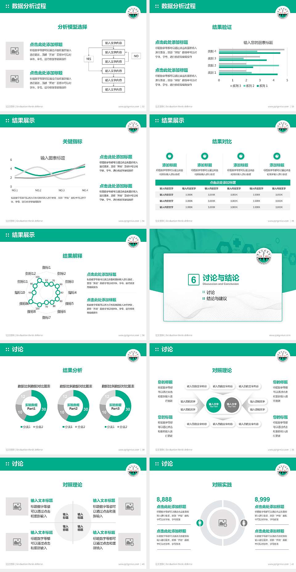 黔南民族医学高等专科学校论文答辩标准PPT模板4:3格式幻灯片预览图5