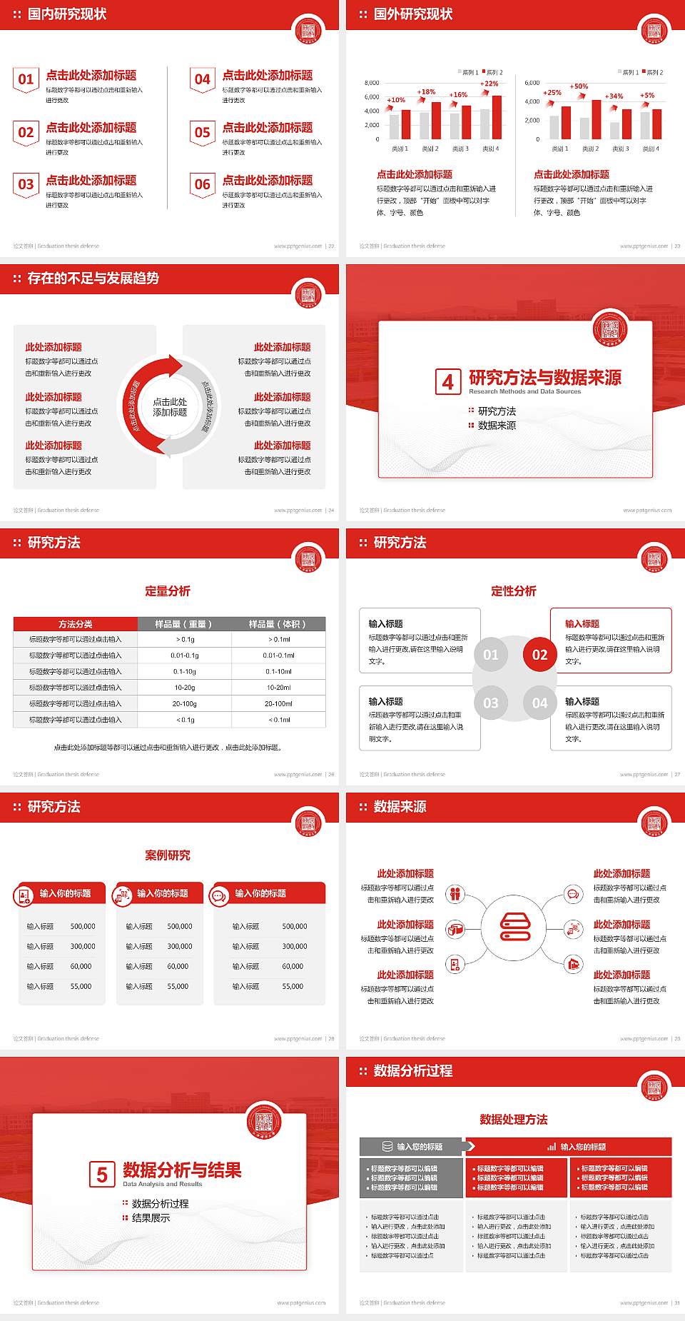 江西财经大学论文答辩标准PPT模板4:3格式幻灯片预览图4