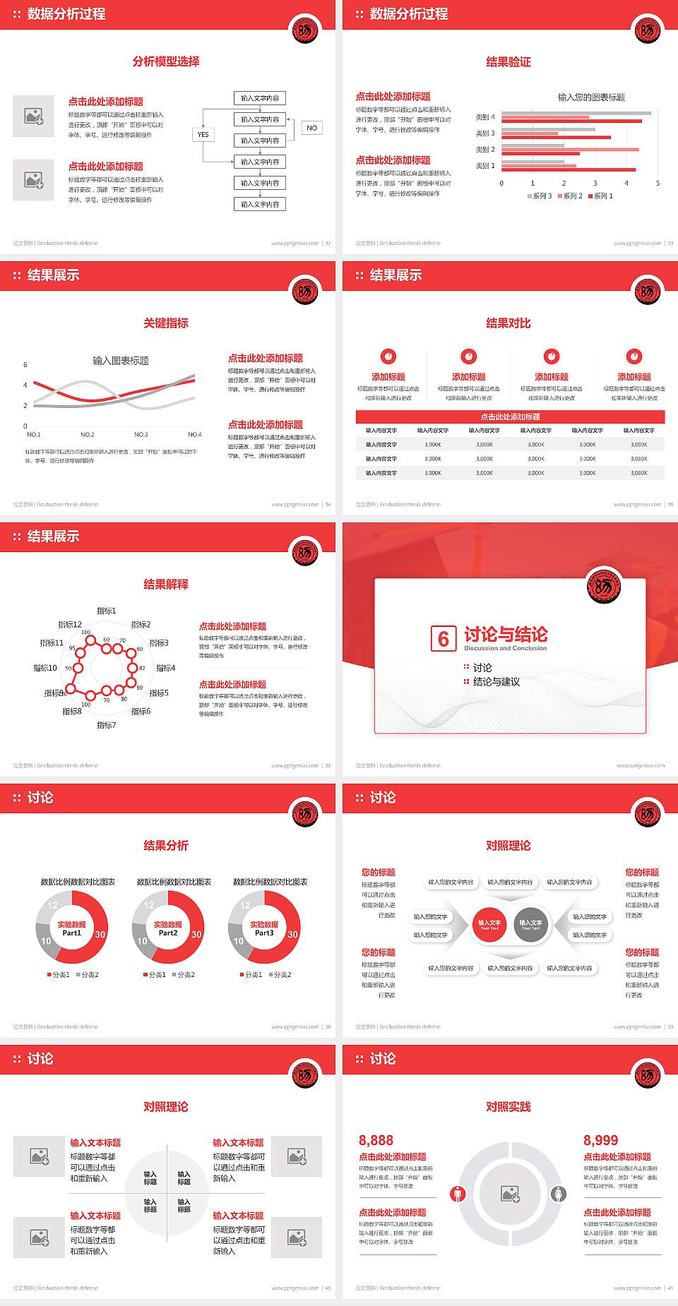 石家庄幼儿师范高等专科学校论文答辩标准PPT模板4:3格式幻灯片预览图5