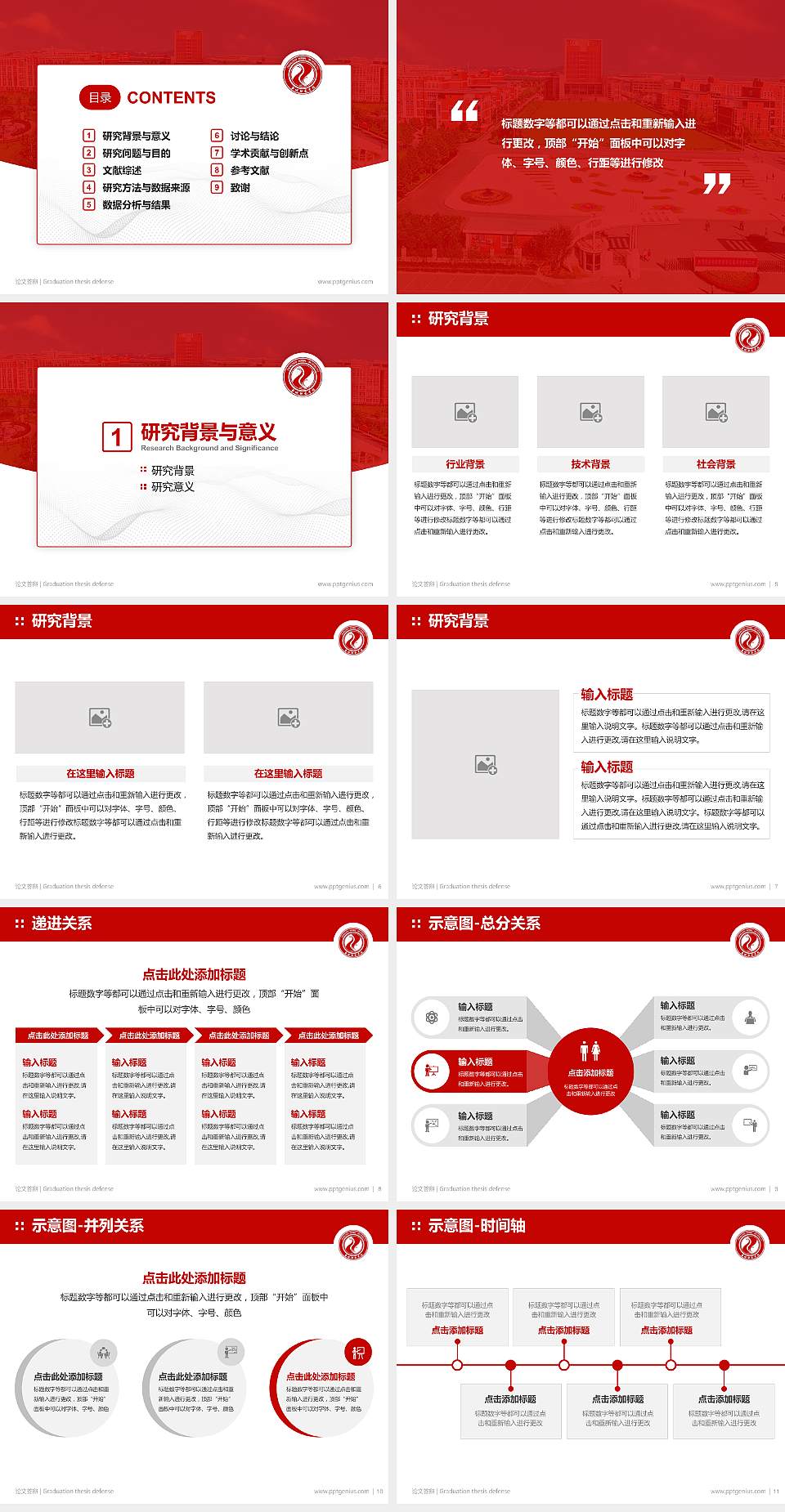 郑州师范学院论文答辩标准PPT模板4:3格式幻灯片预览图2