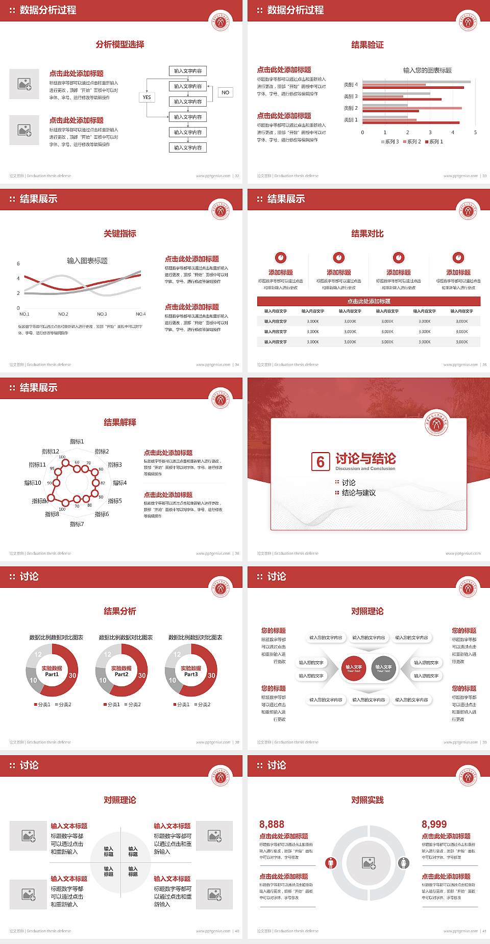 辽宁师范大学海华学院论文答辩标准PPT模板4:3格式幻灯片预览图5