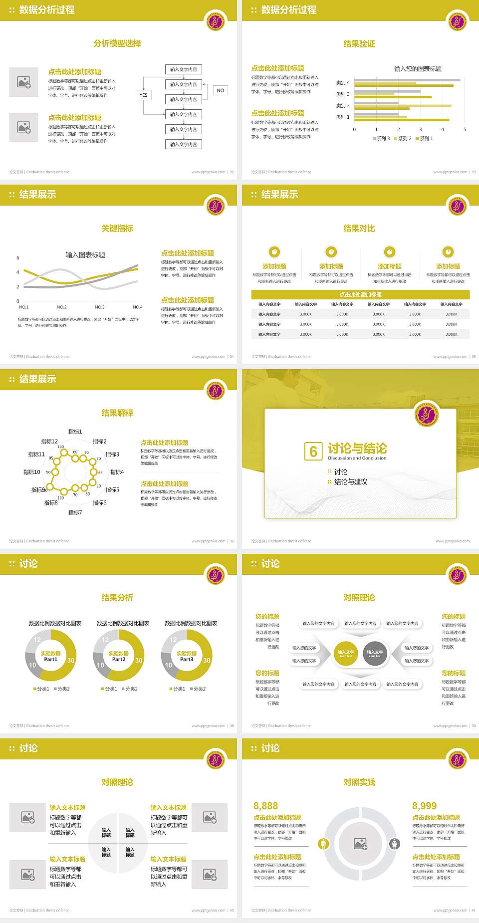 黑龙江幼儿师范高等专科学校论文答辩标准PPT模板4:3格式幻灯片预览图5