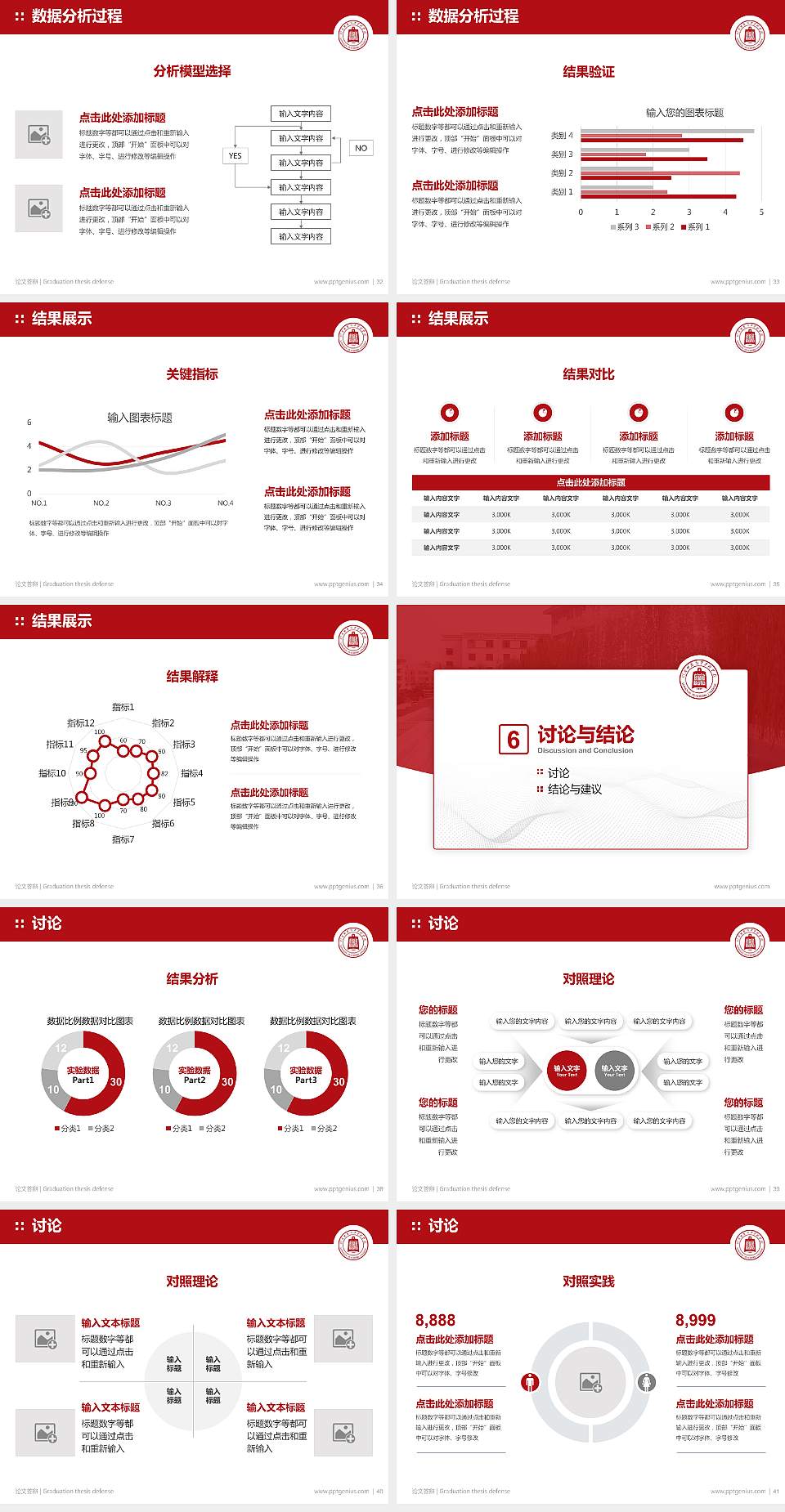 陇南师范高等专科学校论文答辩标准PPT模板4:3格式幻灯片预览图5