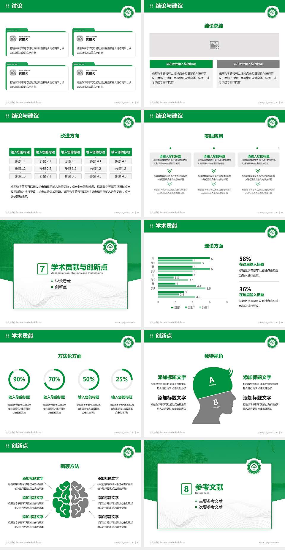 中南民族大学论文答辩标准PPT模板4:3格式幻灯片预览图6