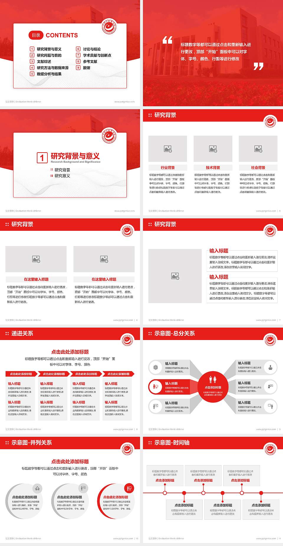黑龙江财经学院论文答辩标准PPT模板4:3格式幻灯片预览图2