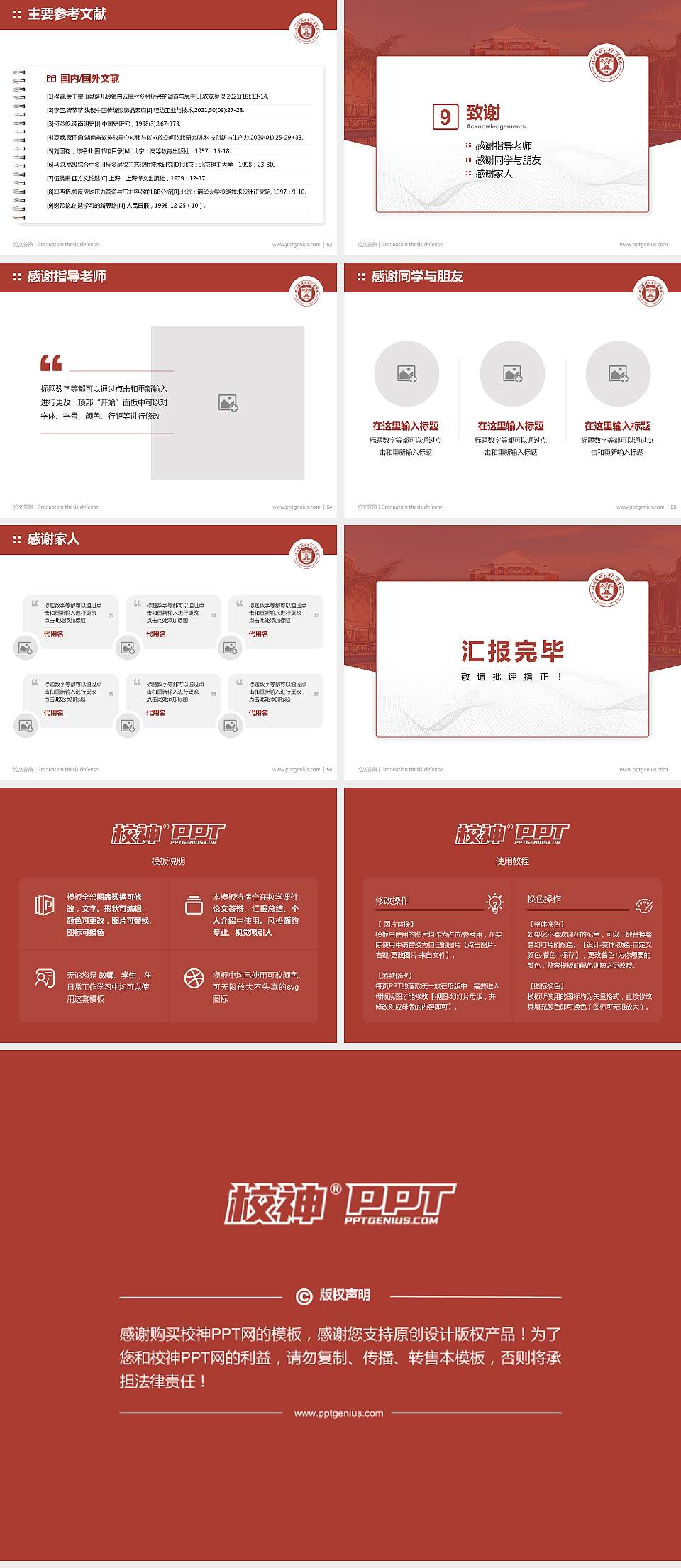 温州医科大学仁济学院论文答辩标准PPT模板4:3格式幻灯片预览图7