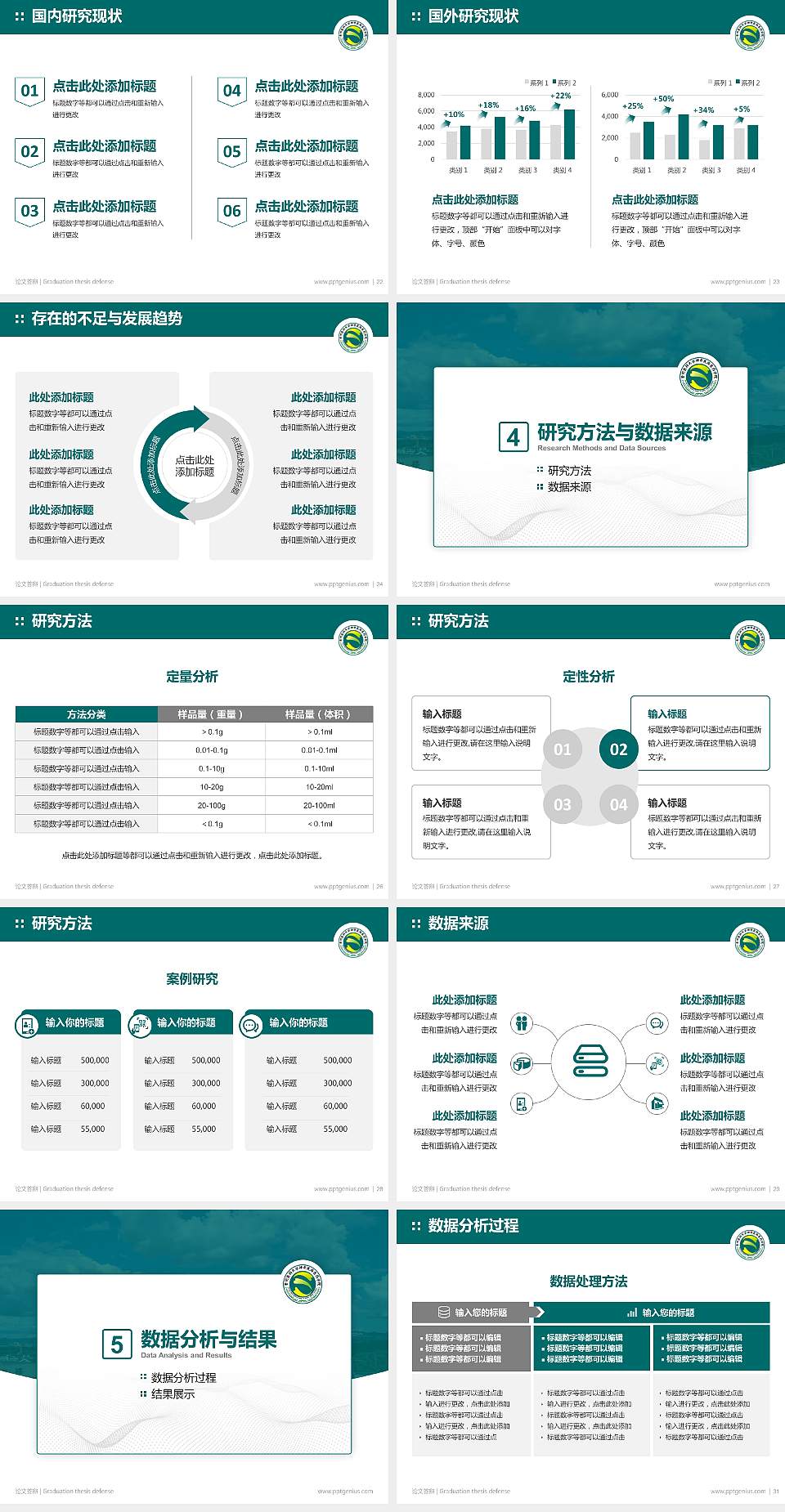 贵州医科大学神奇民族医药学院论文答辩标准PPT模板4:3格式幻灯片预览图4