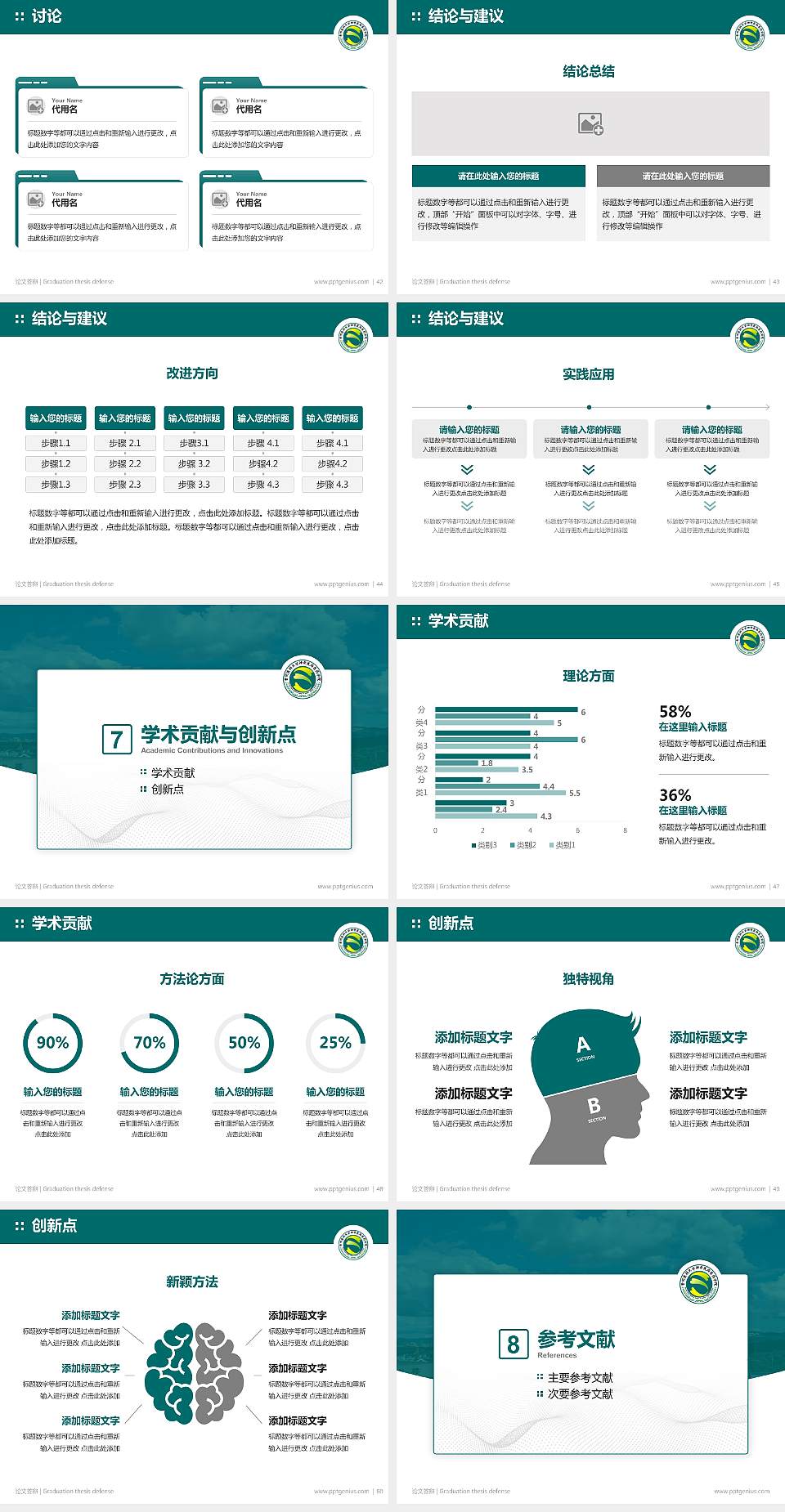 贵州医科大学神奇民族医药学院论文答辩标准PPT模板4:3格式幻灯片预览图6