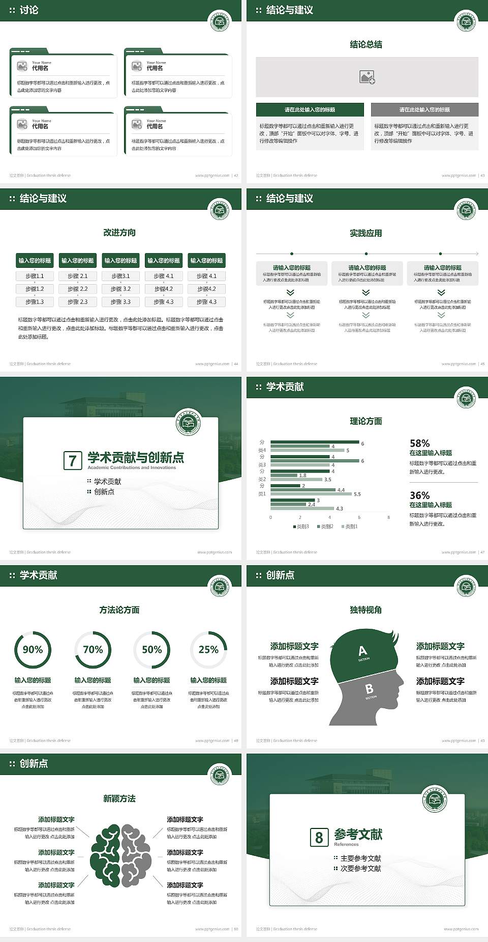 贵州食品工程职业学院论文答辩标准PPT模板4:3格式幻灯片预览图6
