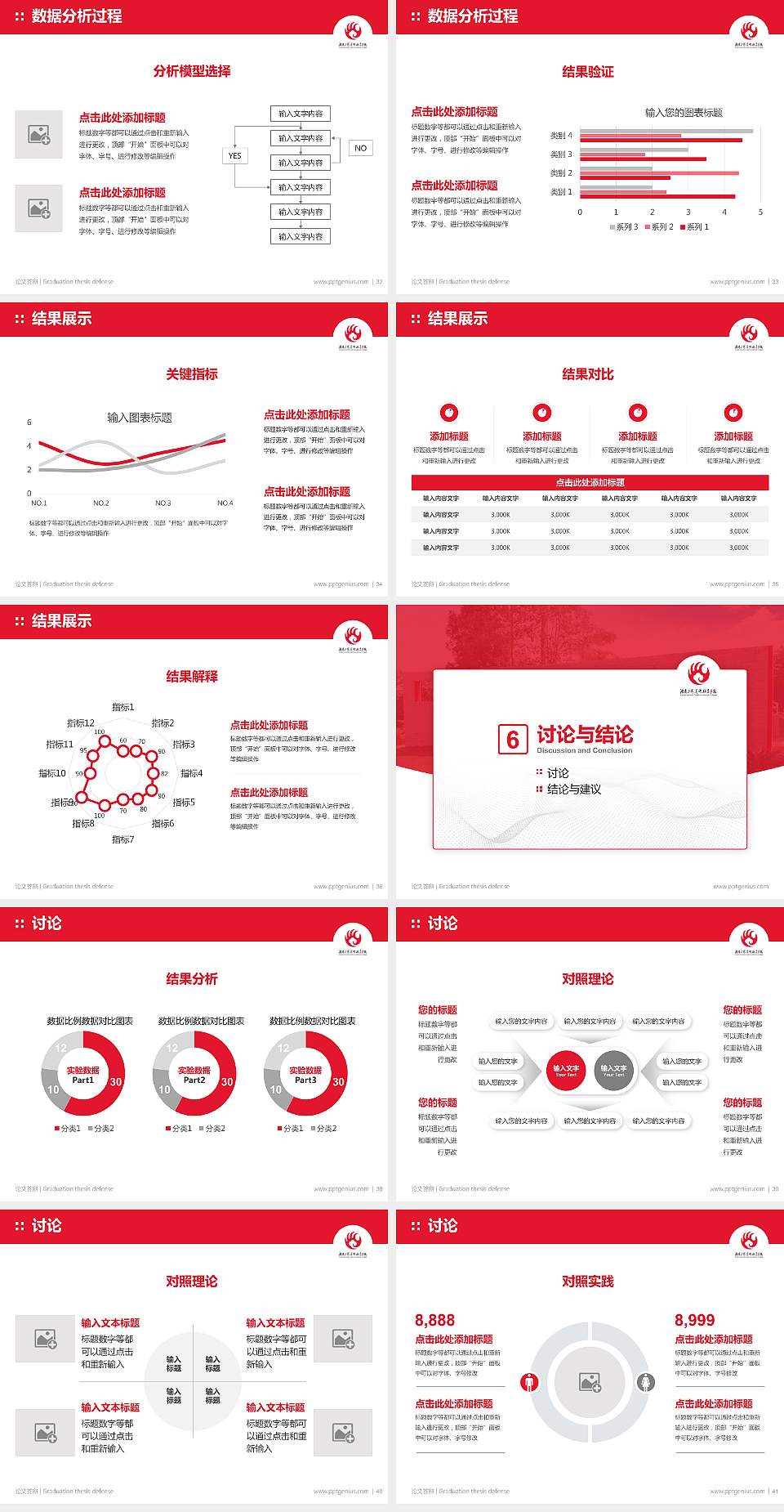 湖南工艺美术职业学院论文答辩标准PPT模板4:3格式幻灯片预览图5