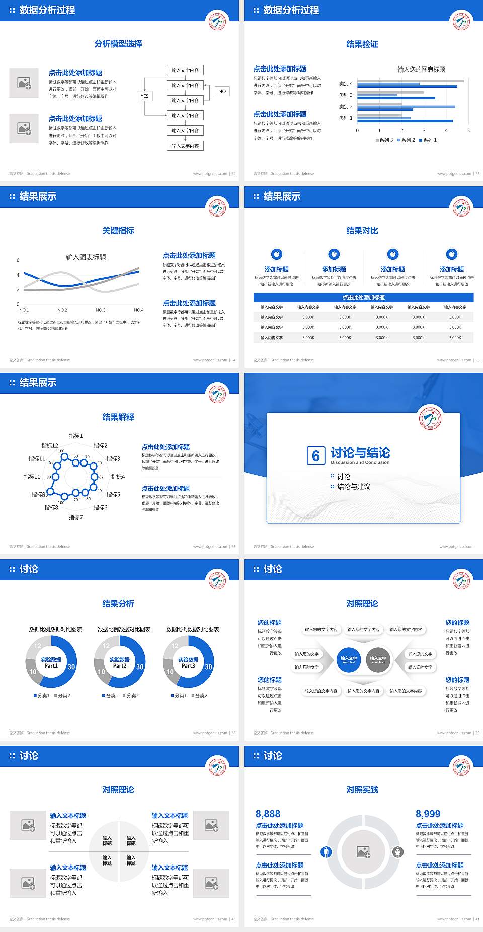 漳州卫生职业学院论文答辩标准PPT模板4:3格式幻灯片预览图5