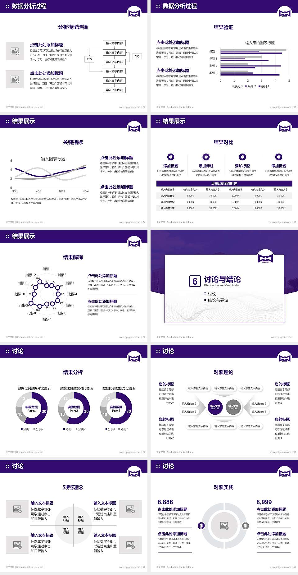 江西应用科技学院论文答辩标准PPT模板4:3格式幻灯片预览图5