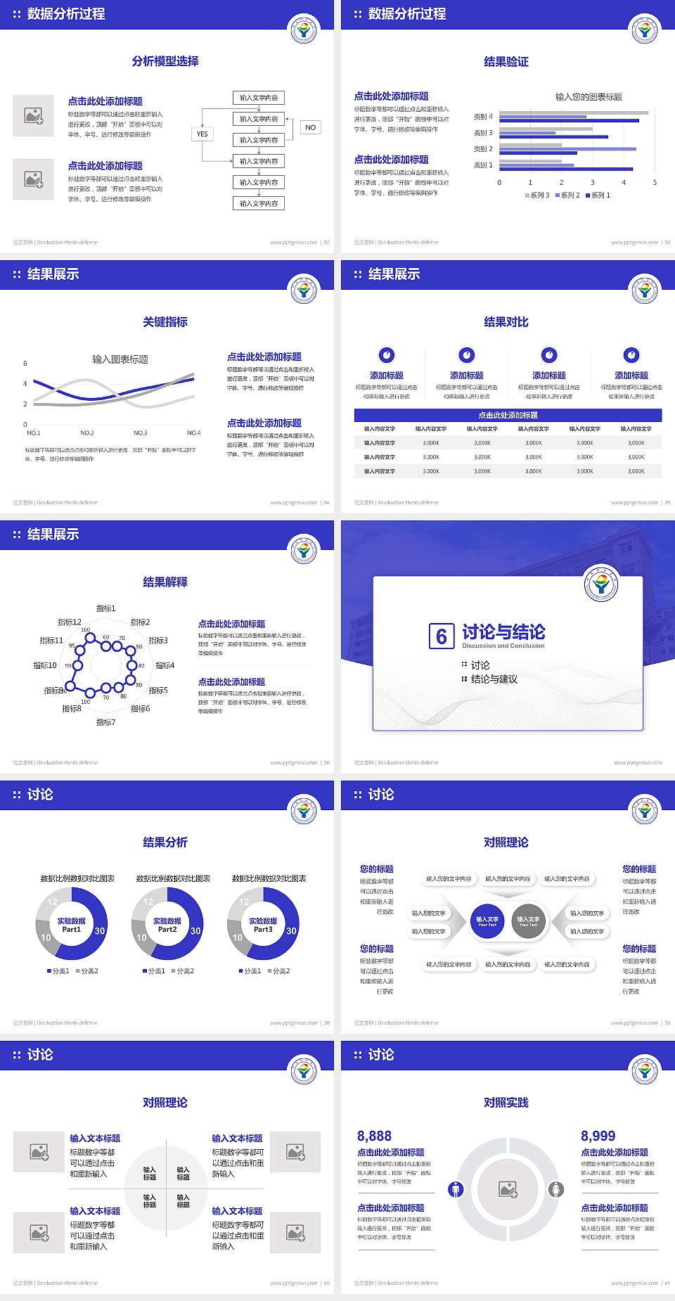 南昌职业学院论文答辩标准PPT模板4:3格式幻灯片预览图5