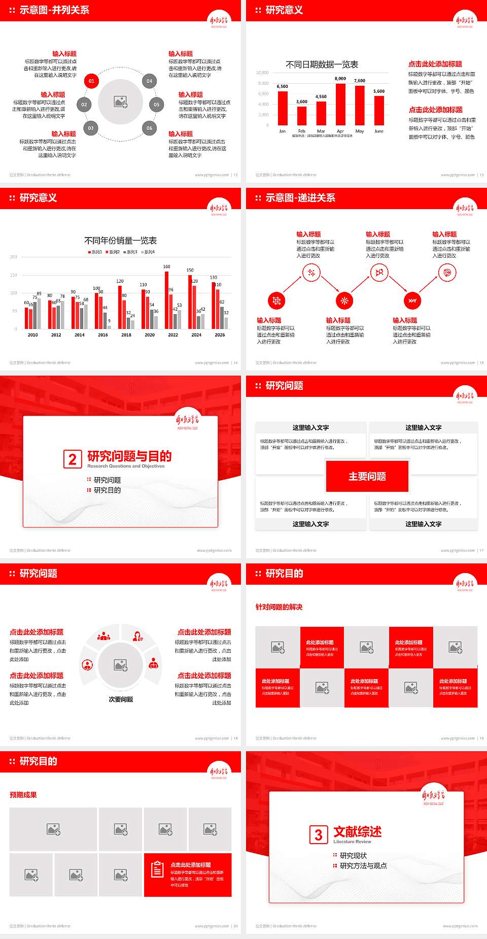梧州职业学院论文答辩标准PPT模板4:3格式幻灯片预览图3