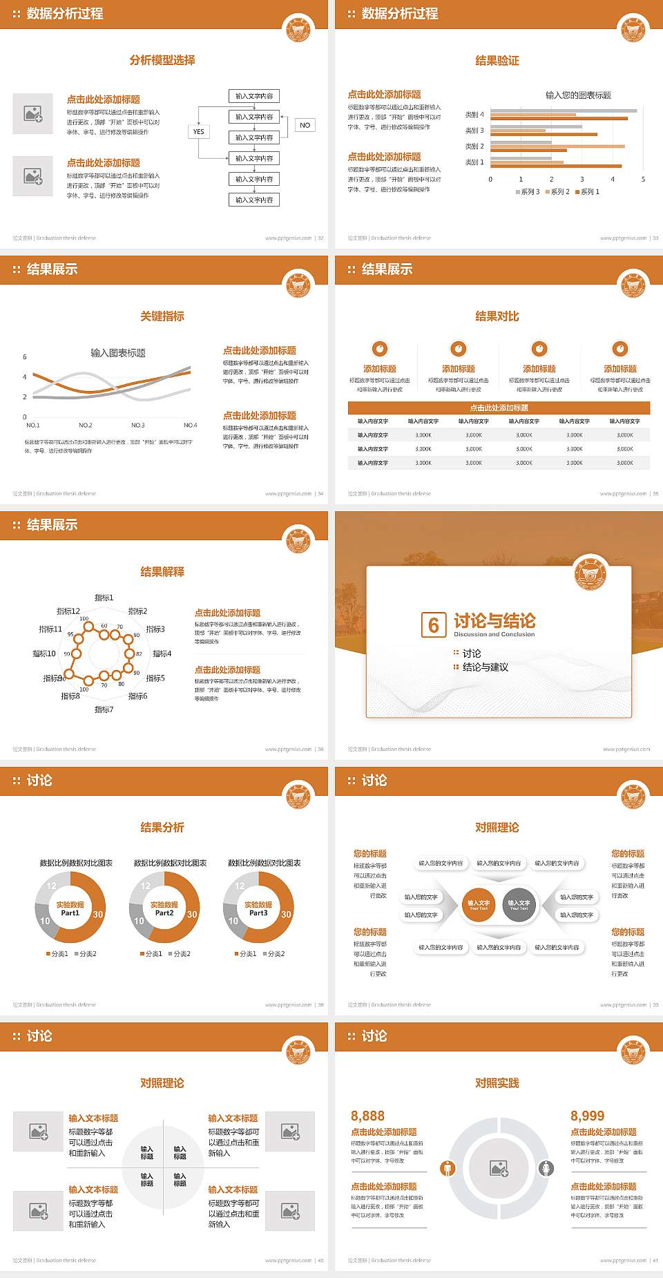 阳光学院论文答辩标准PPT模板4:3格式幻灯片预览图5