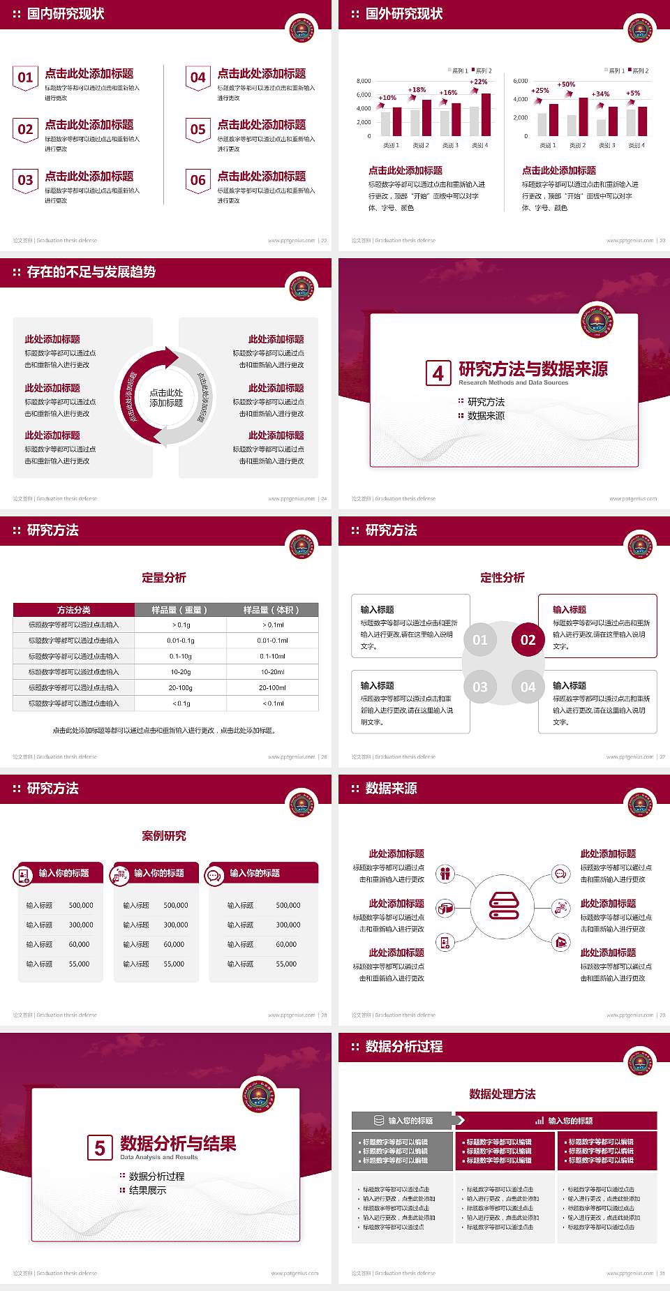 和田师范专科学校论文答辩标准PPT模板4:3格式幻灯片预览图4