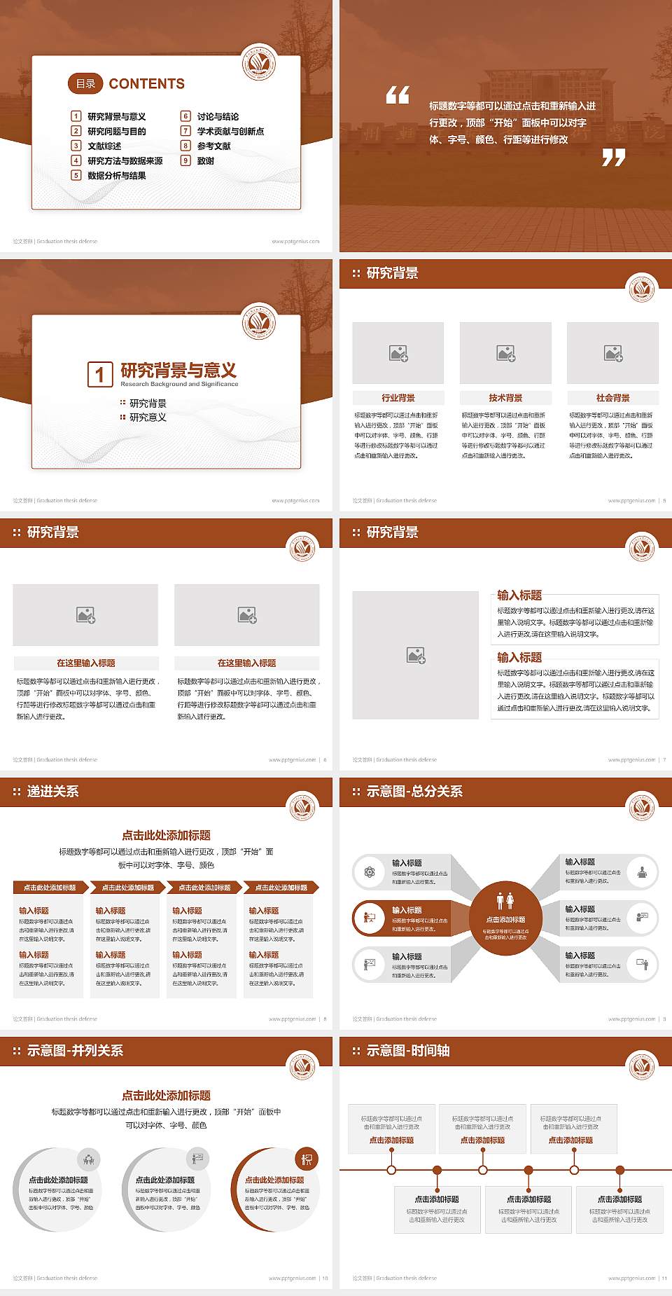 常州轻工职业技术学院论文答辩标准PPT模板4:3格式幻灯片预览图2