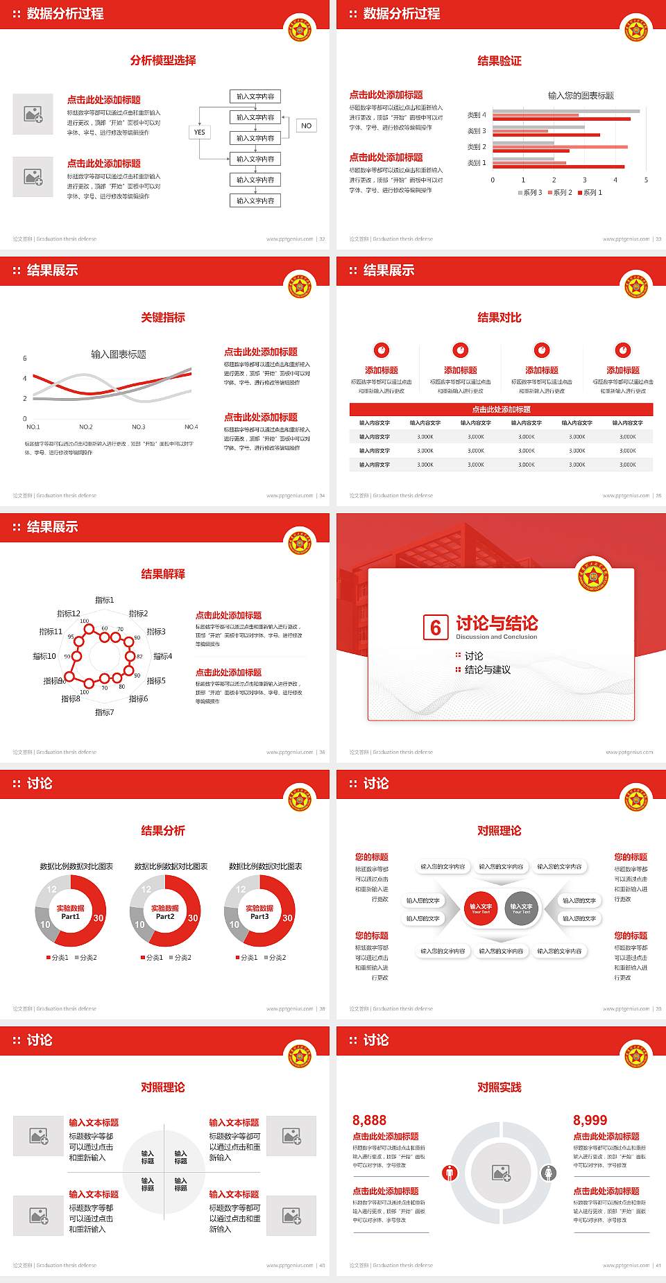 辽宁理工职业学院论文答辩标准PPT模板4:3格式幻灯片预览图5