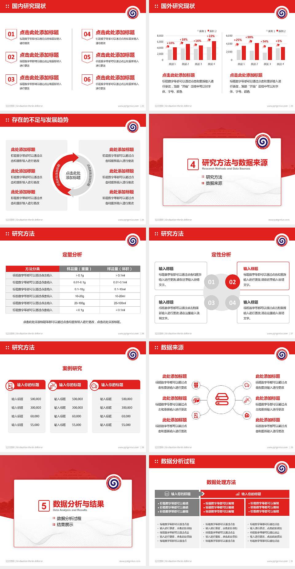 武汉商贸职业学院论文答辩标准PPT模板4:3格式幻灯片预览图4
