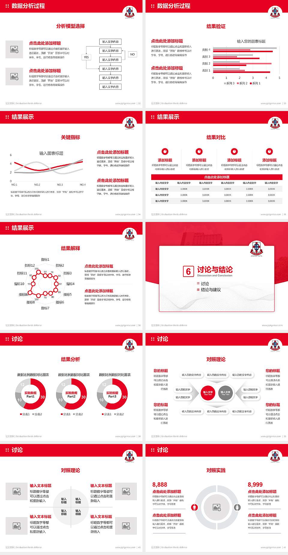 东华学院论文答辩标准PPT模板4:3格式幻灯片预览图5