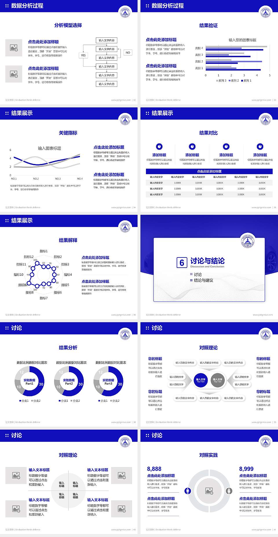 大连汽车职业技术学院论文答辩标准PPT模板4:3格式幻灯片预览图5