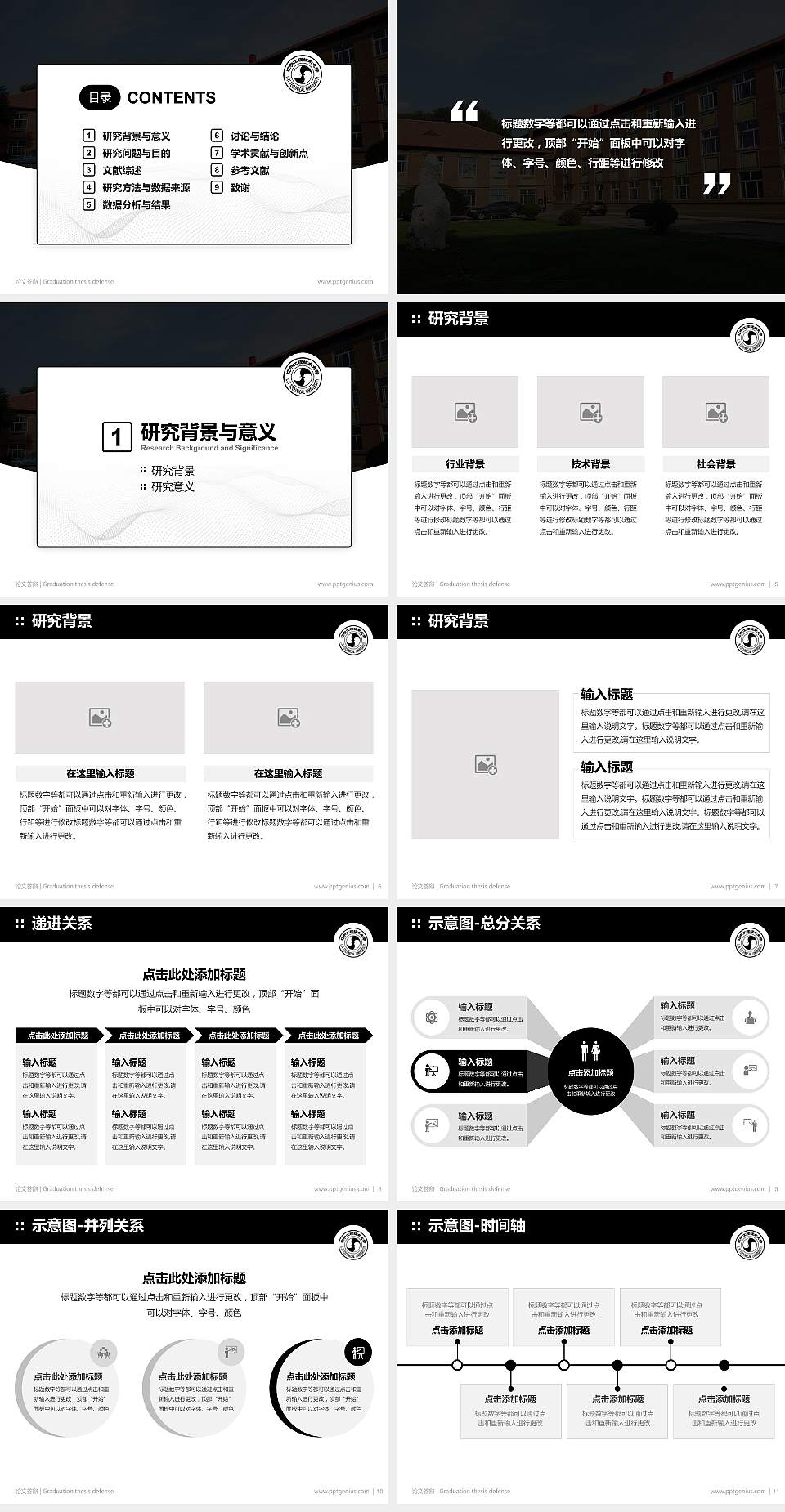 辽宁工程技术大学论文答辩标准PPT模板4:3格式幻灯片预览图2