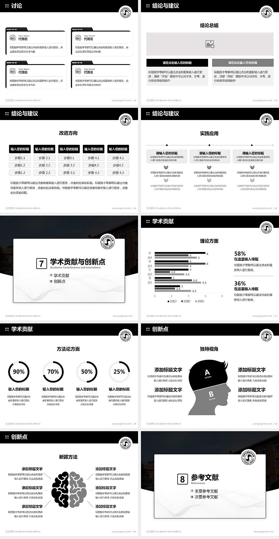 辽宁工程技术大学论文答辩标准PPT模板4:3格式幻灯片预览图6