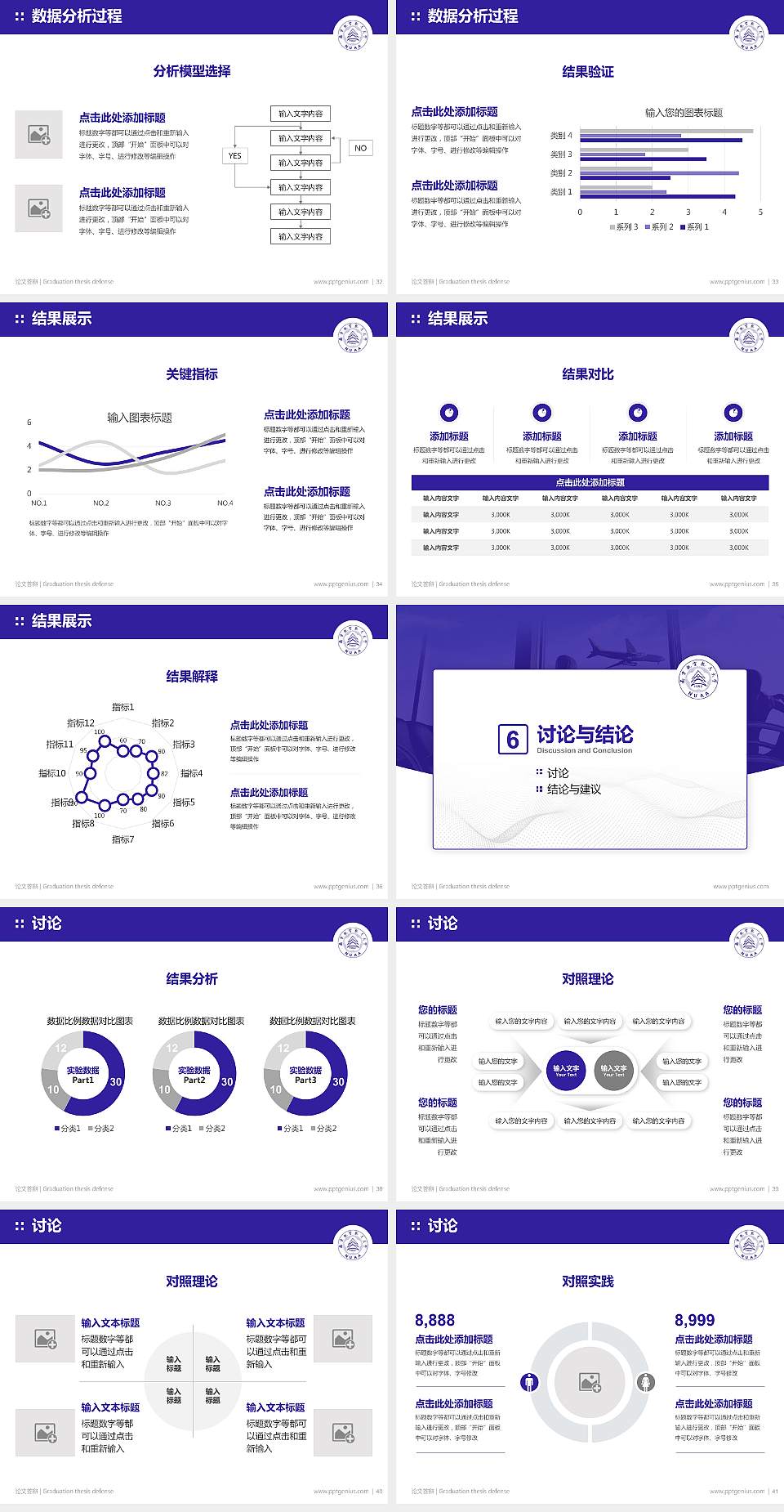 南京航空航天大学论文答辩标准PPT模板4:3格式幻灯片预览图5