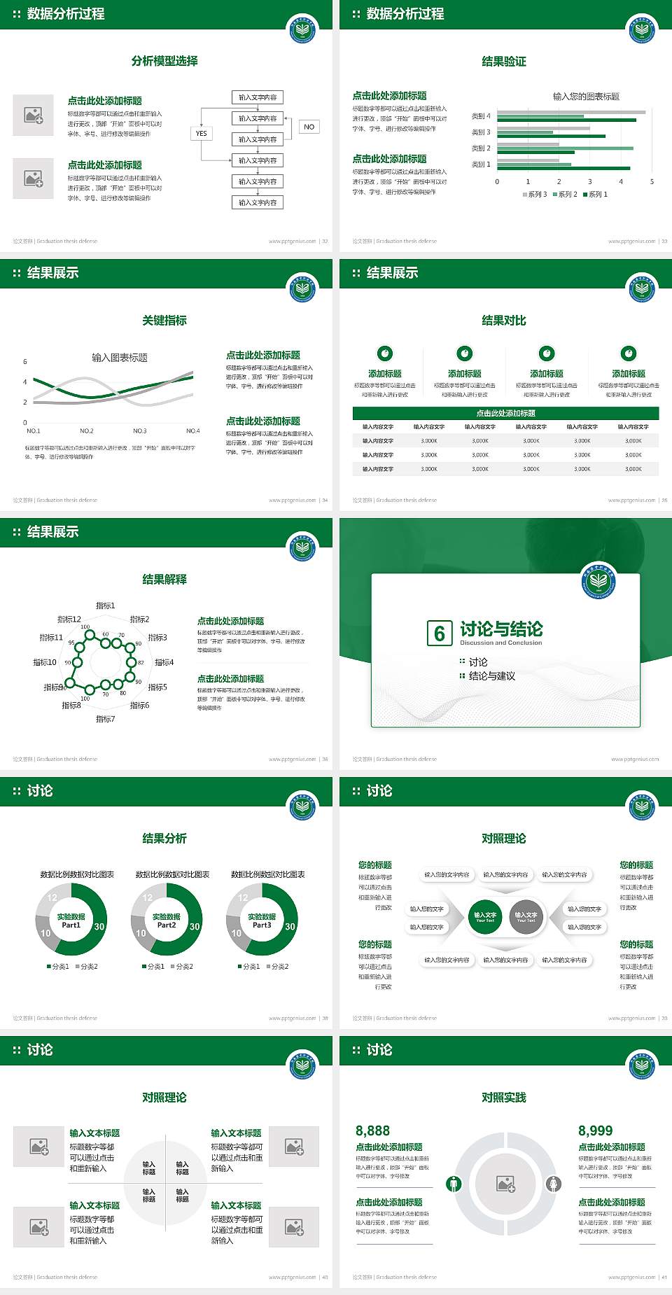 河南推拿职业学院论文答辩标准PPT模板4:3格式幻灯片预览图5