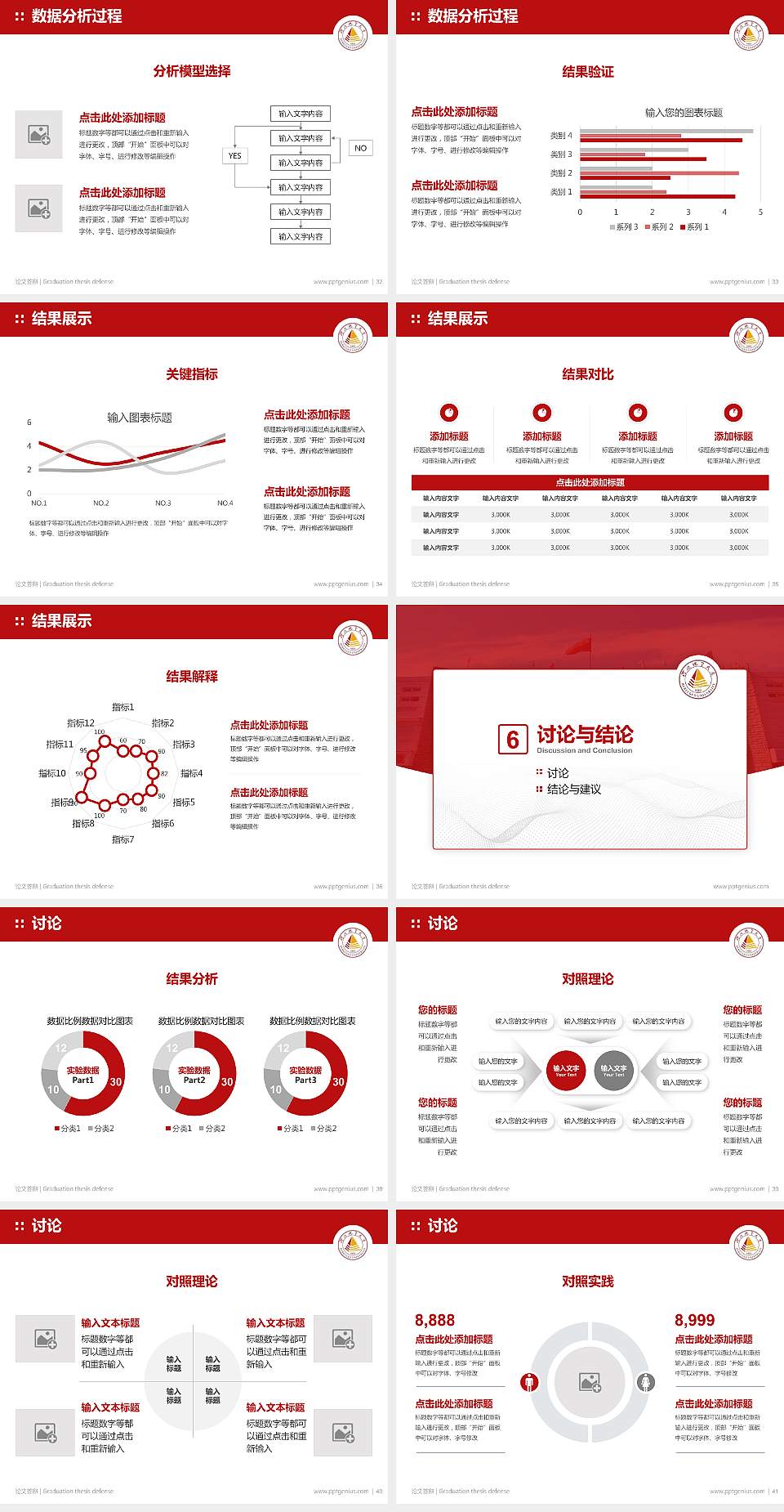 河北地质大学论文答辩标准PPT模板4:3格式幻灯片预览图5