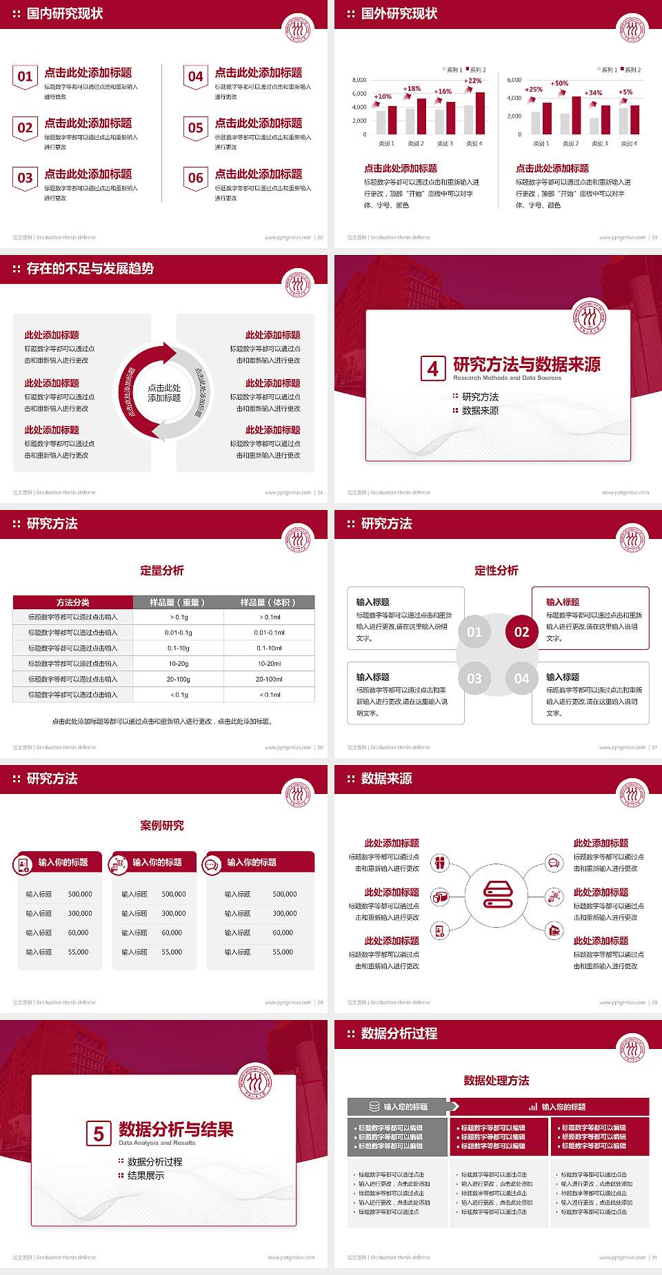 中国人民大学（苏州校区）论文答辩标准PPT模板4:3格式幻灯片预览图4