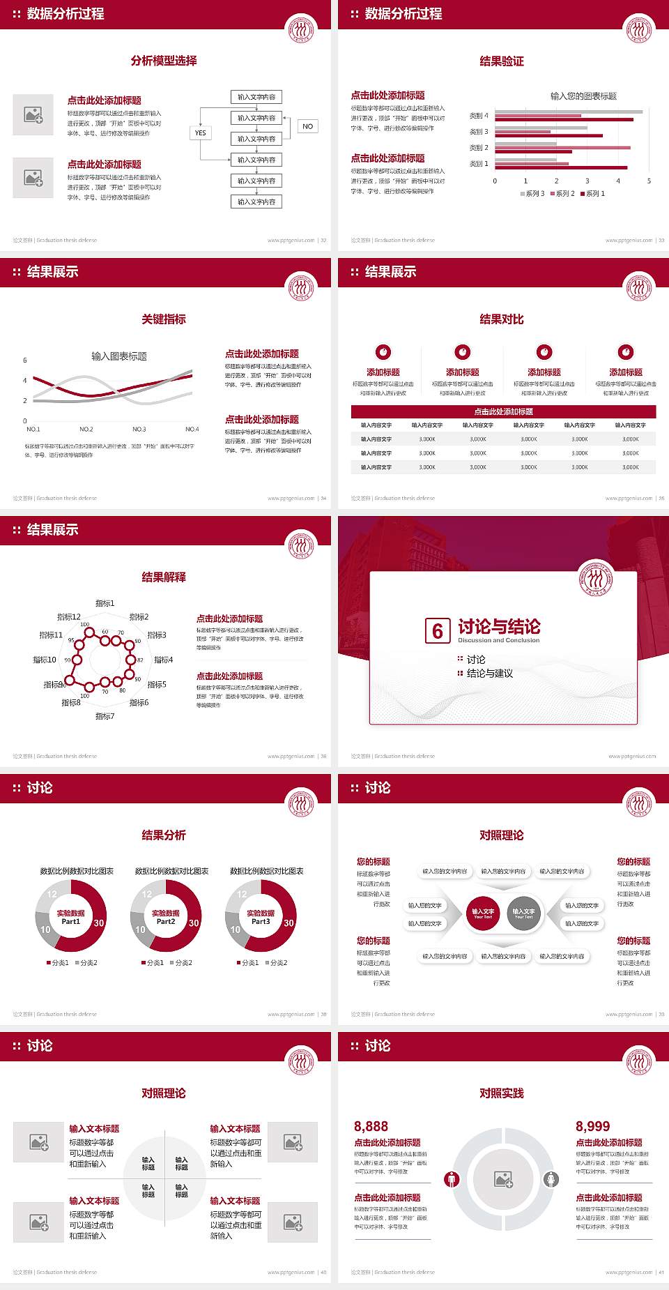 中国人民大学（苏州校区）论文答辩标准PPT模板4:3格式幻灯片预览图5