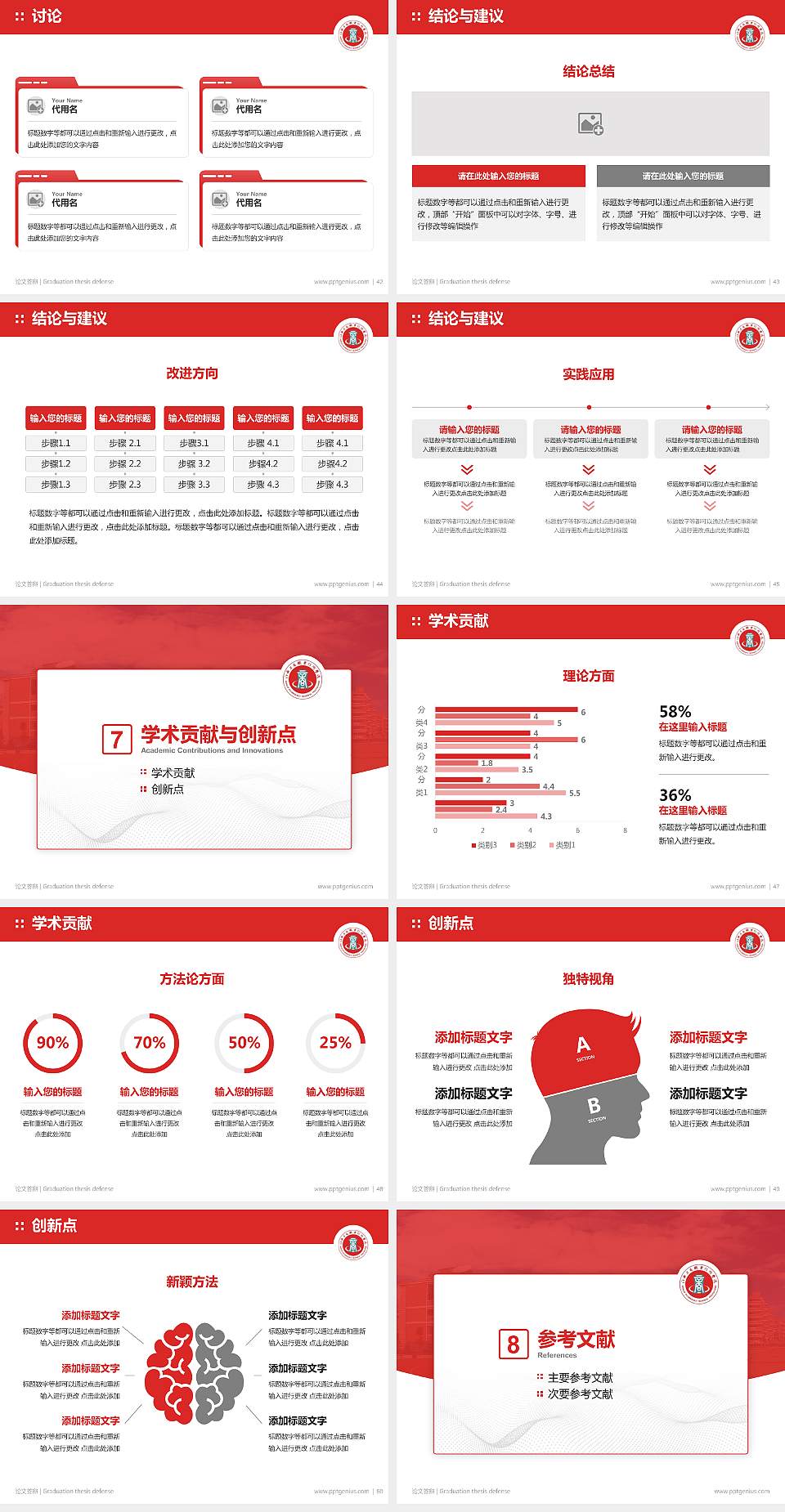 江西工商职业技术学院论文答辩标准PPT模板4:3格式幻灯片预览图6