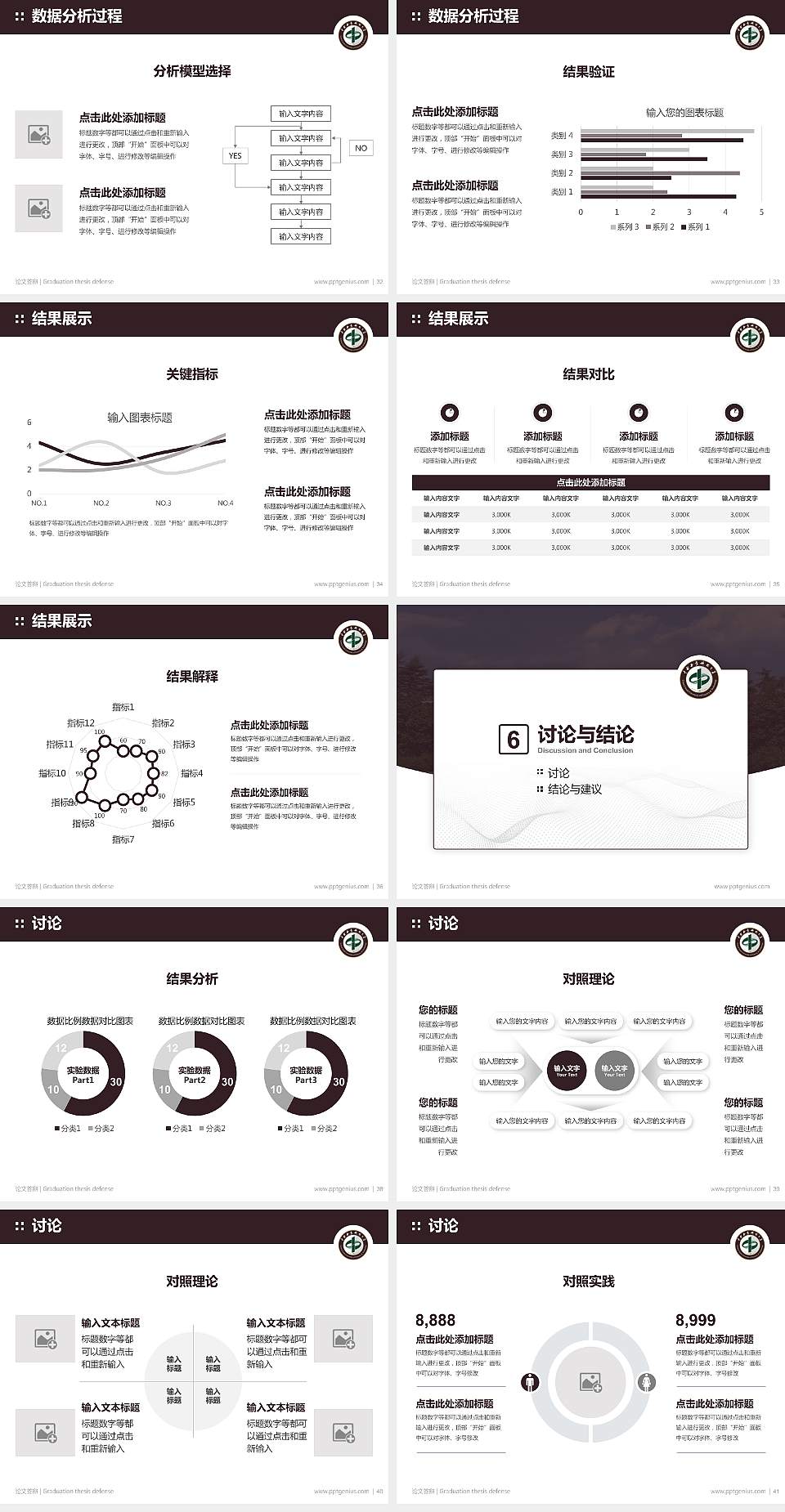 中南林业科技大学论文答辩标准PPT模板4:3格式幻灯片预览图5