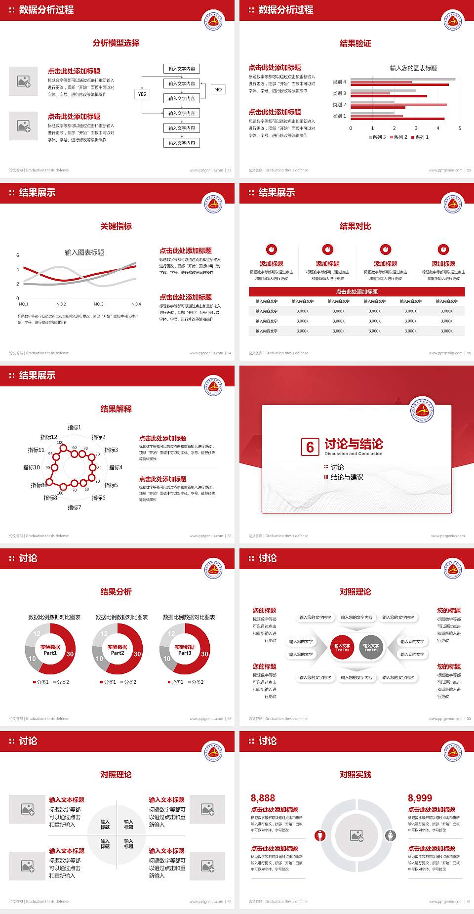 湖南商务职业技术学院论文答辩标准PPT模板4:3格式幻灯片预览图5