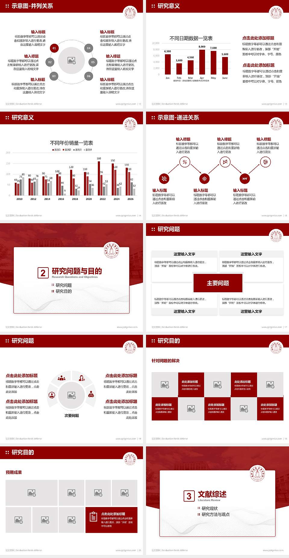 南通师范高等专科学校论文答辩标准PPT模板4:3格式幻灯片预览图3