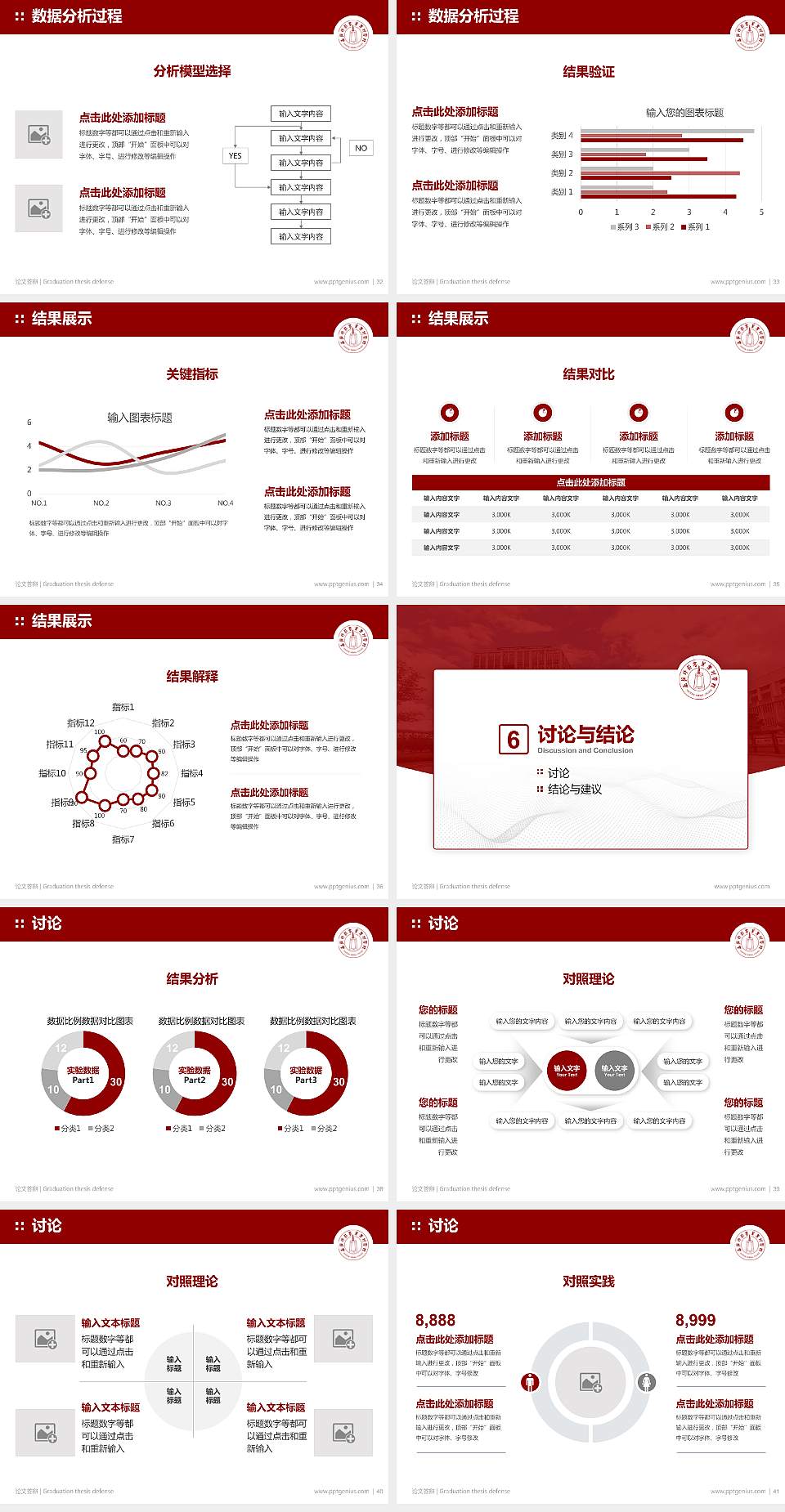 南通师范高等专科学校论文答辩标准PPT模板4:3格式幻灯片预览图5