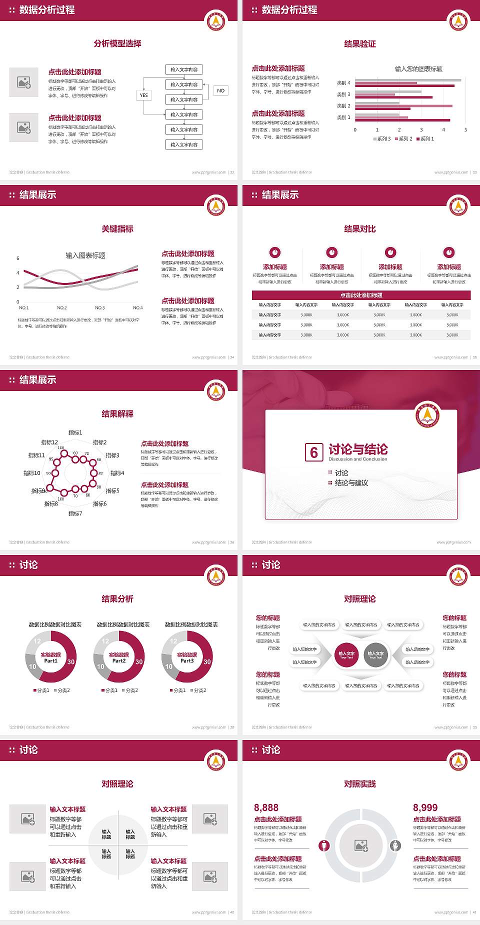 燕京理工学院论文答辩标准PPT模板4:3格式幻灯片预览图5