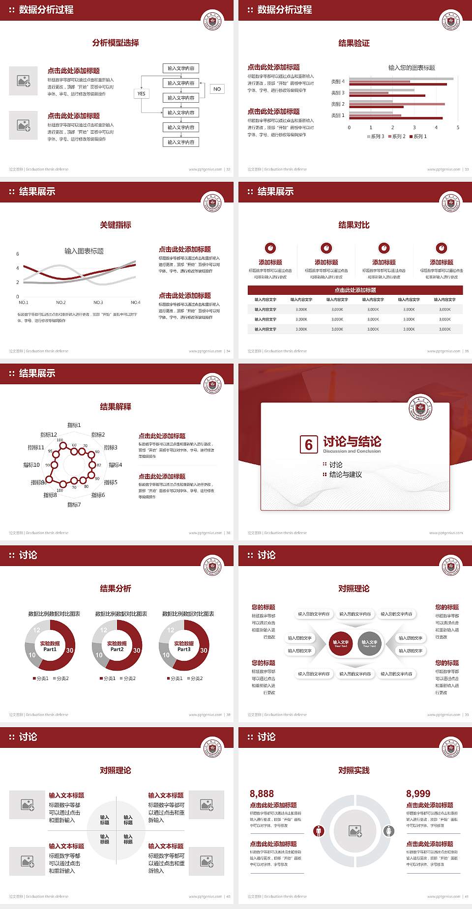江苏师范大学论文答辩标准PPT模板4:3格式幻灯片预览图5