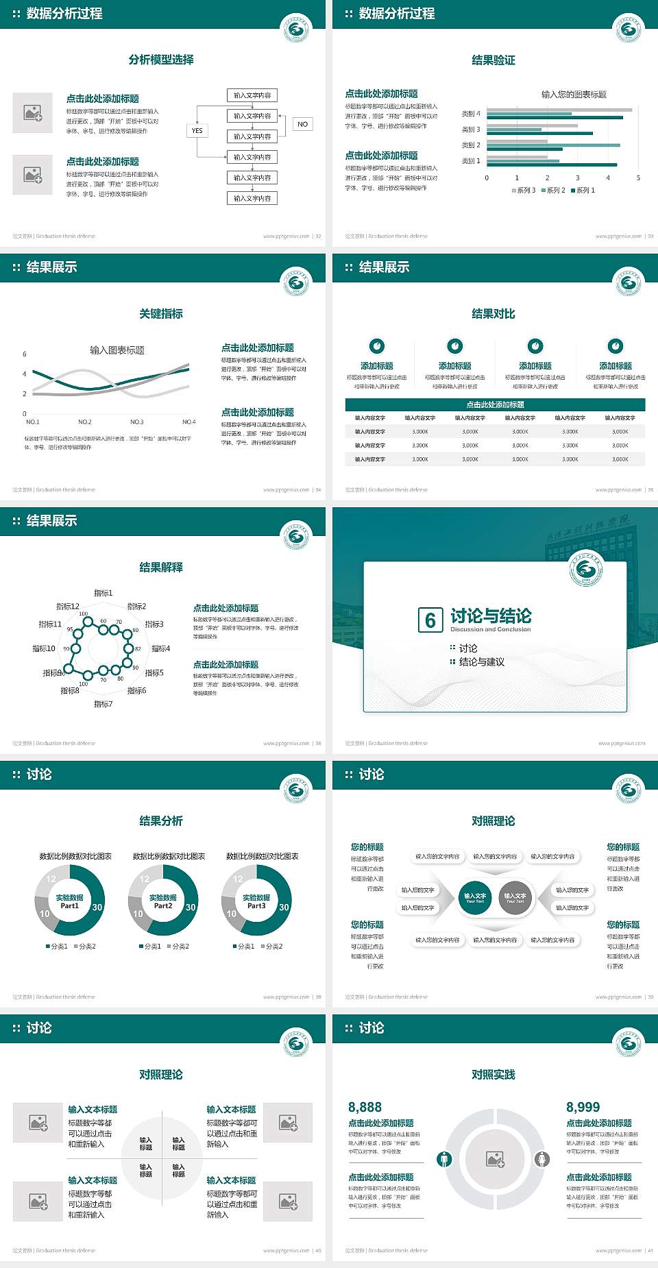 武汉工程科技学院论文答辩标准PPT模板4:3格式幻灯片预览图5