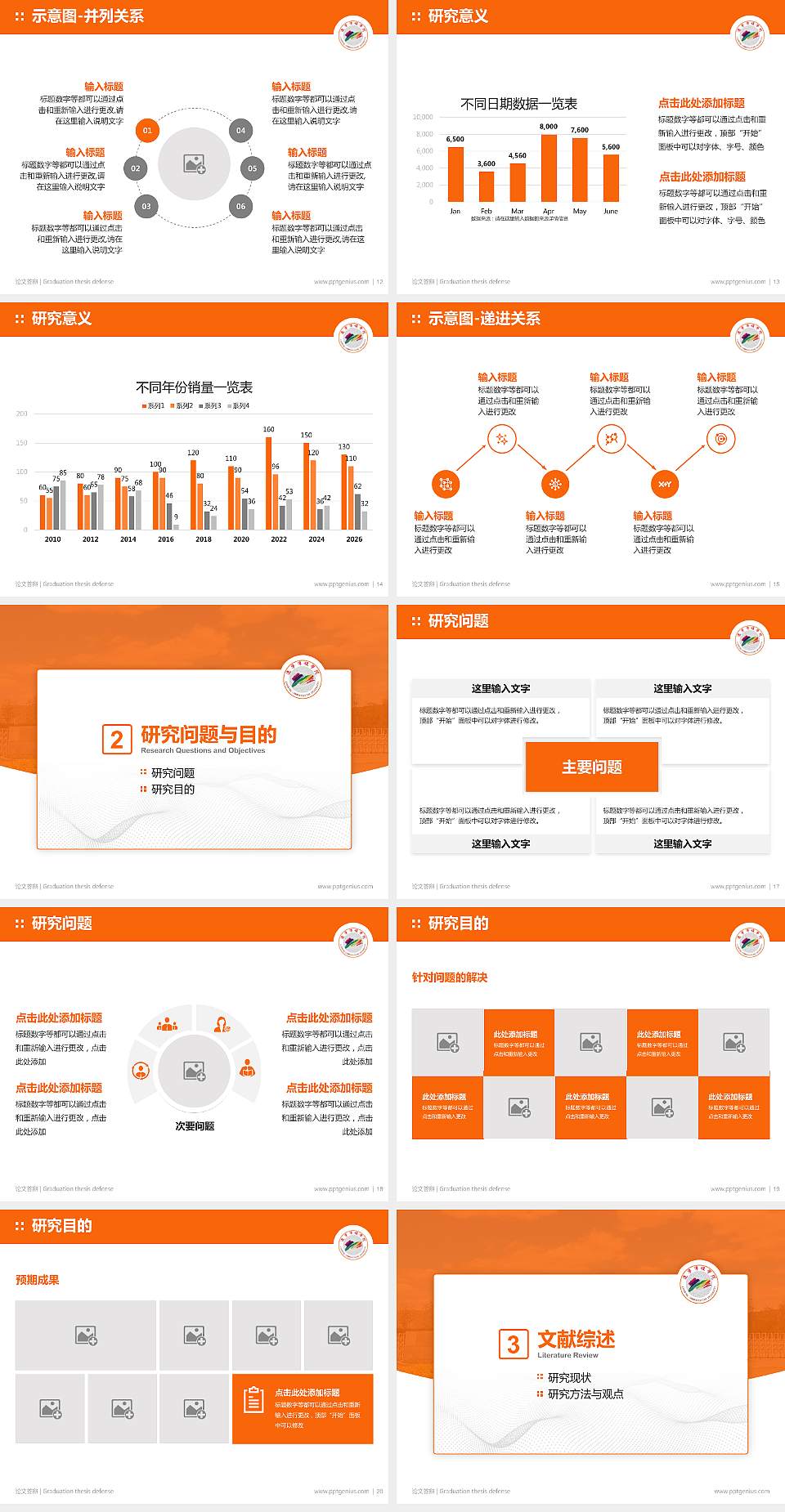 辽宁美术职业学院论文答辩标准PPT模板4:3格式幻灯片预览图3