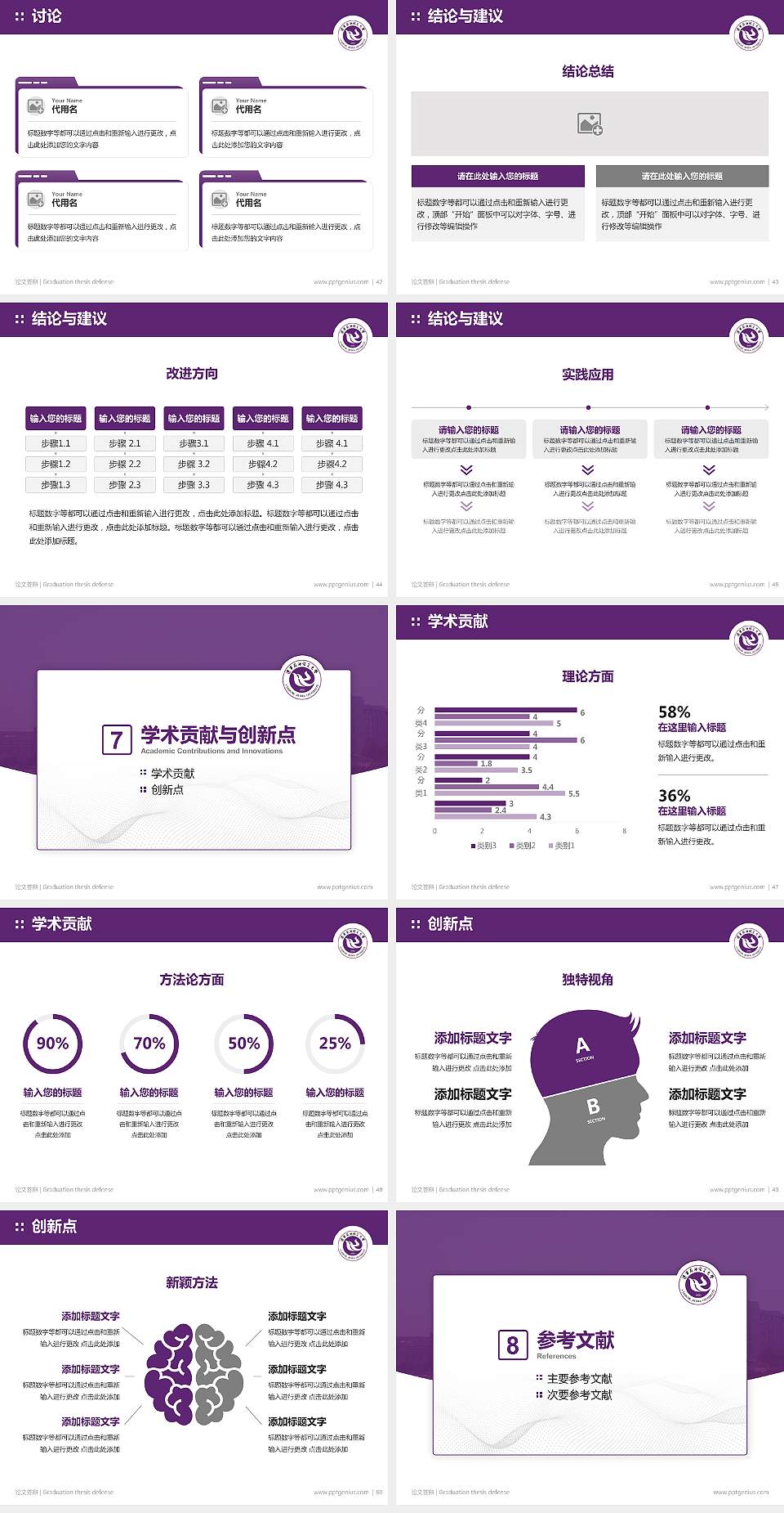 辽宁石油化工大学论文答辩标准PPT模板4:3格式幻灯片预览图6