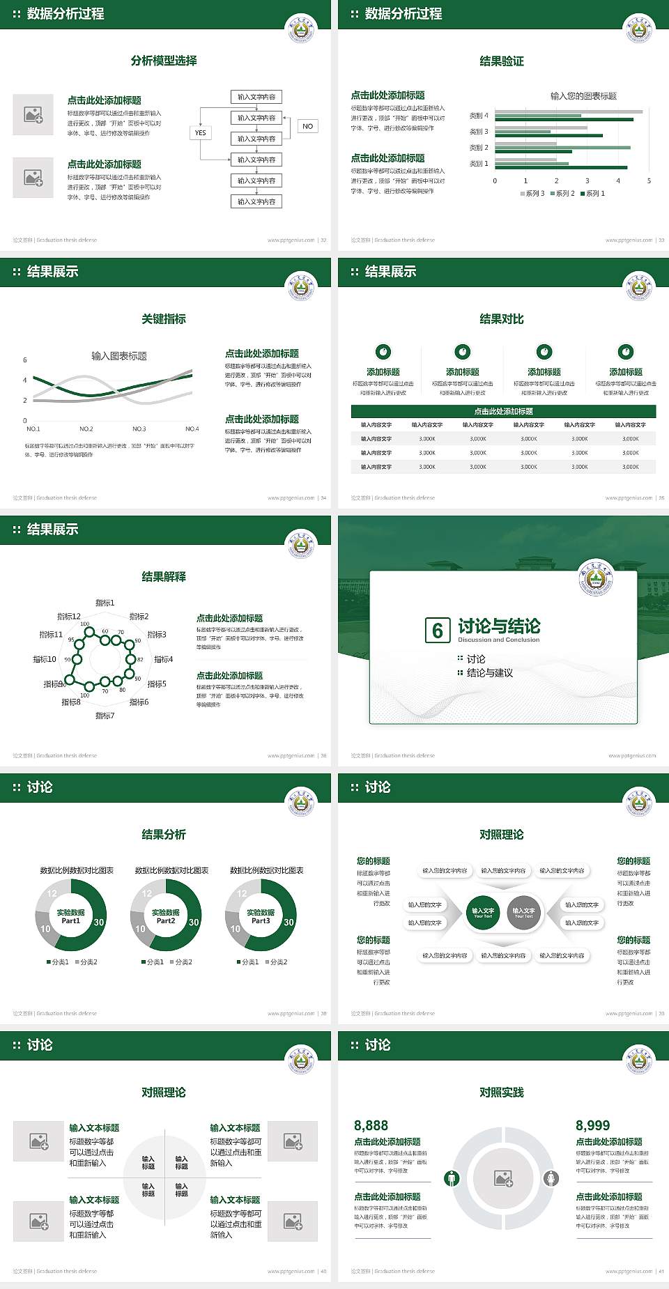 南京农业大学论文答辩标准PPT模板4:3格式幻灯片预览图5