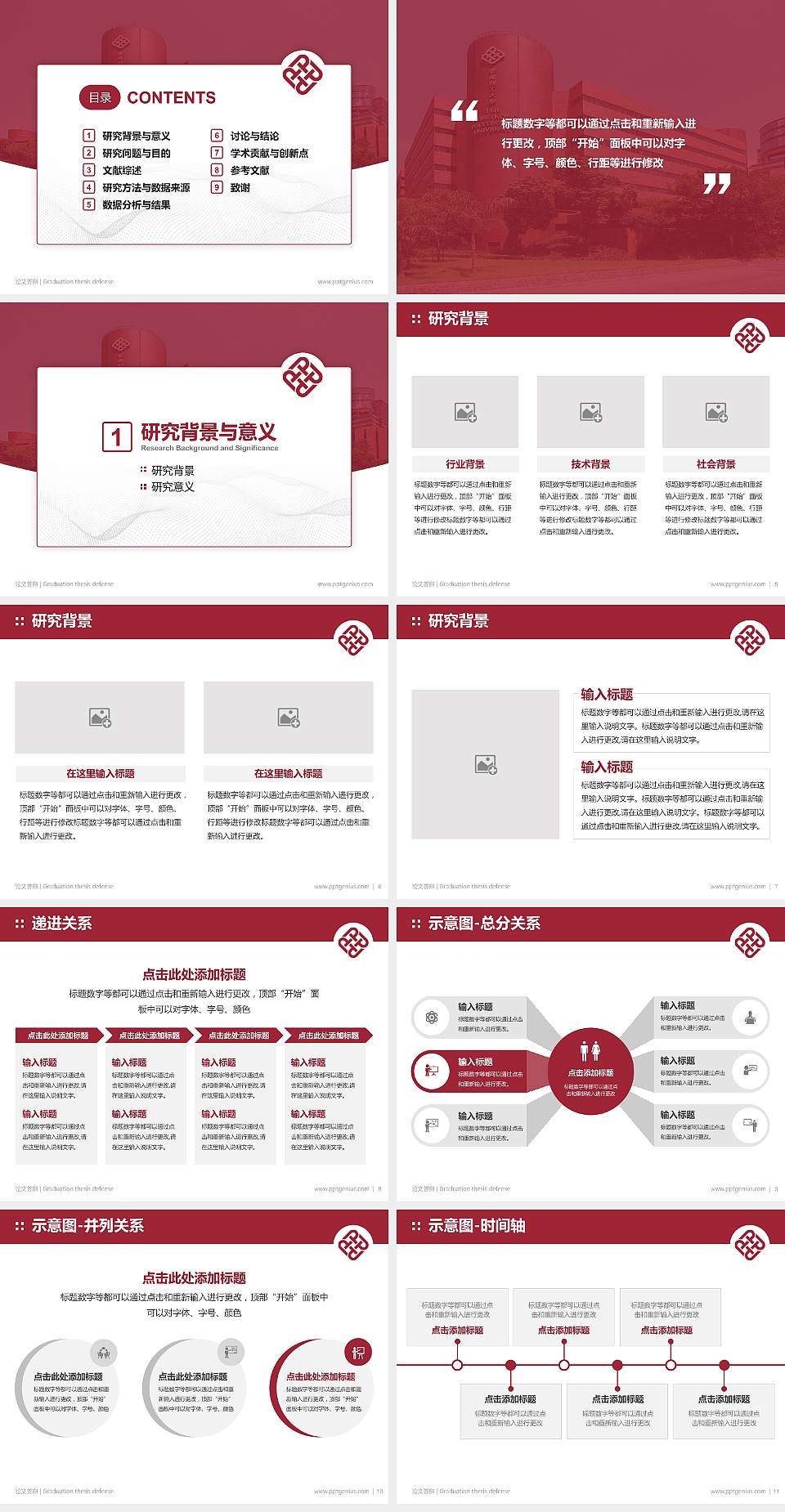 香港理工大学论文答辩标准PPT模板4:3格式幻灯片预览图2