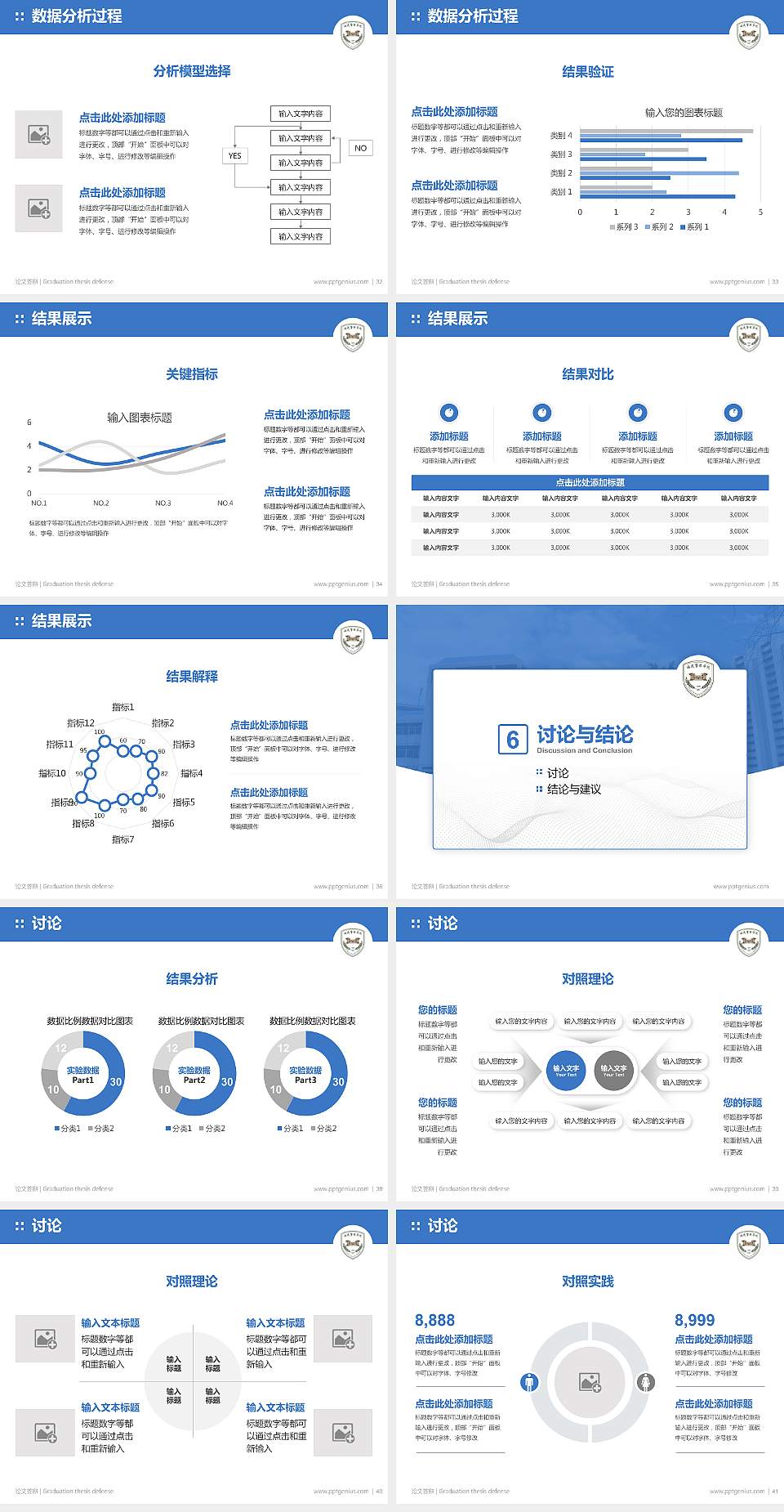 福建警察学院论文答辩标准PPT模板4:3格式幻灯片预览图5