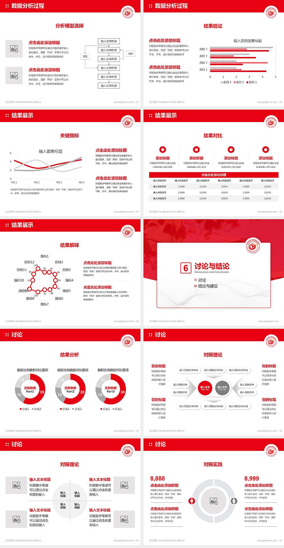 南宁师范大学师园学院论文答辩标准PPT模板4:3格式幻灯片预览图5
