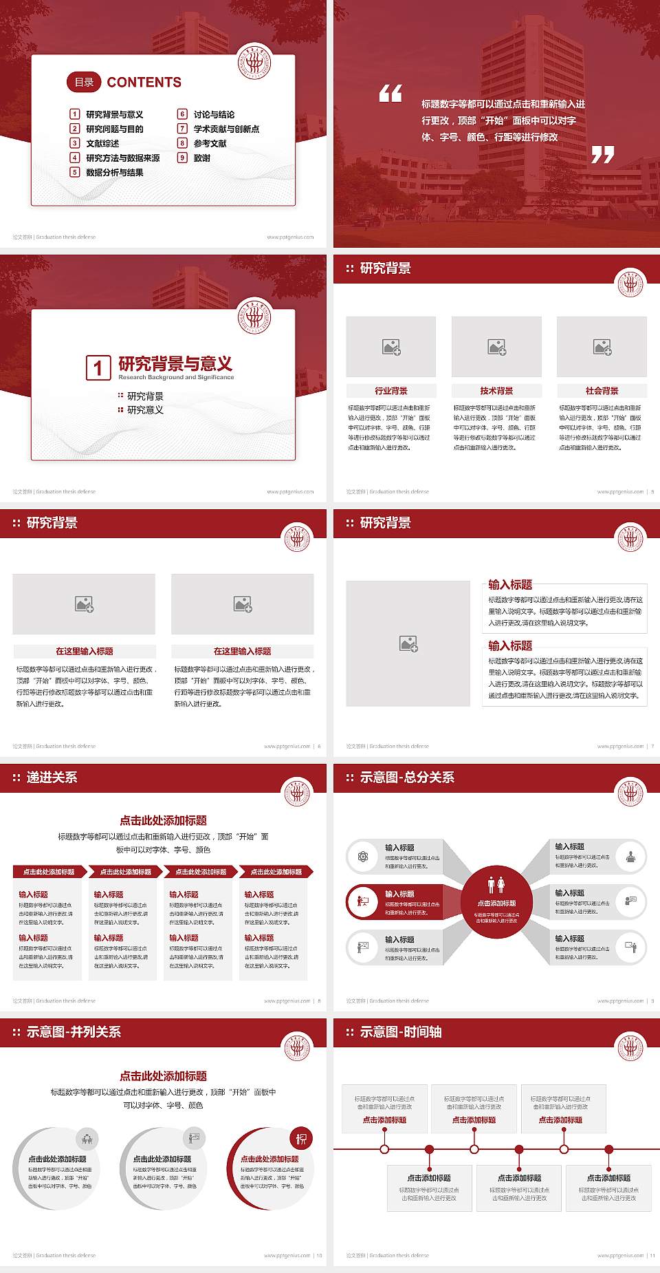 东华大学论文答辩标准PPT模板4:3格式幻灯片预览图2