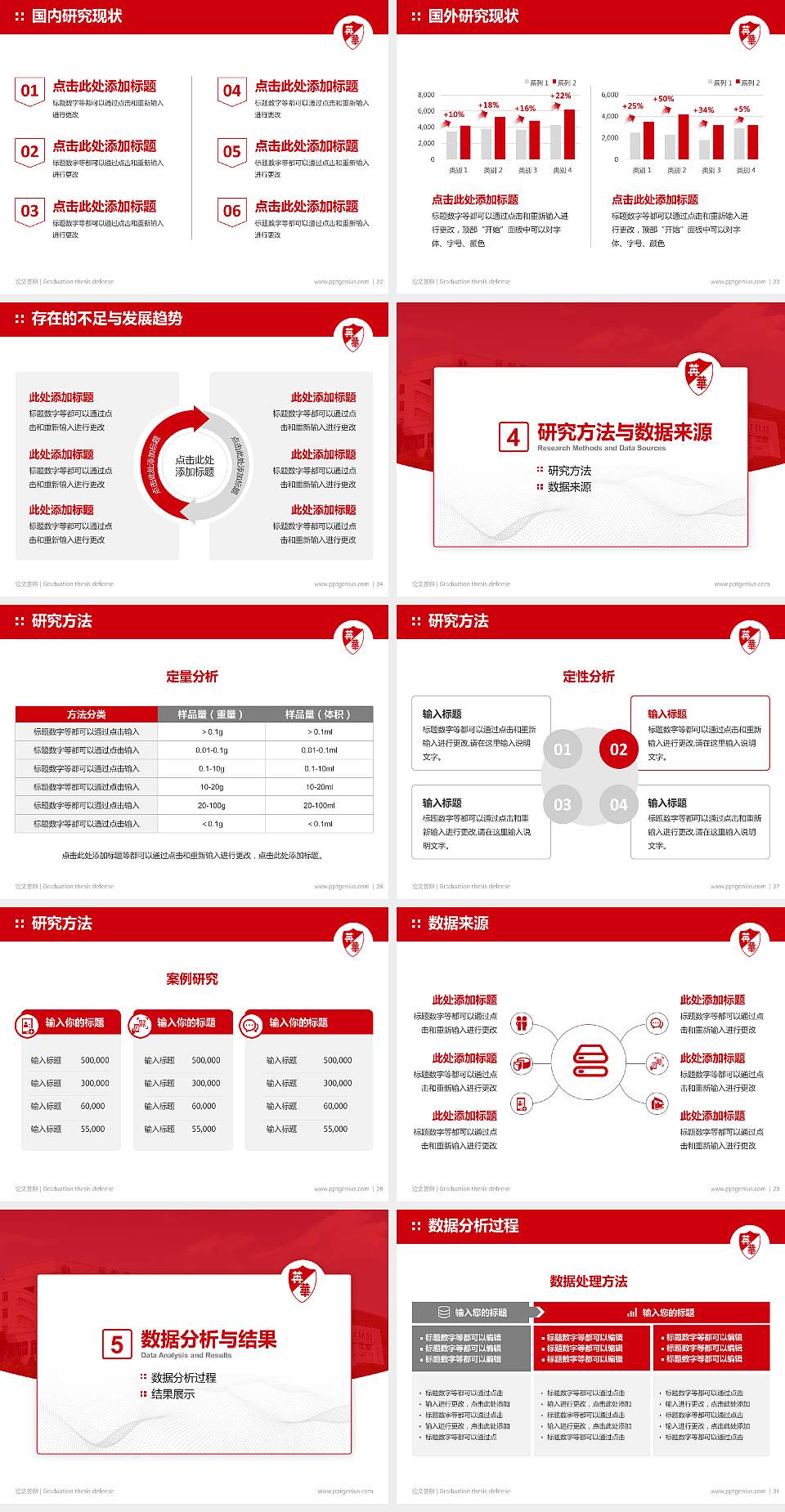 福州英华职业学院论文答辩标准PPT模板4:3格式幻灯片预览图4