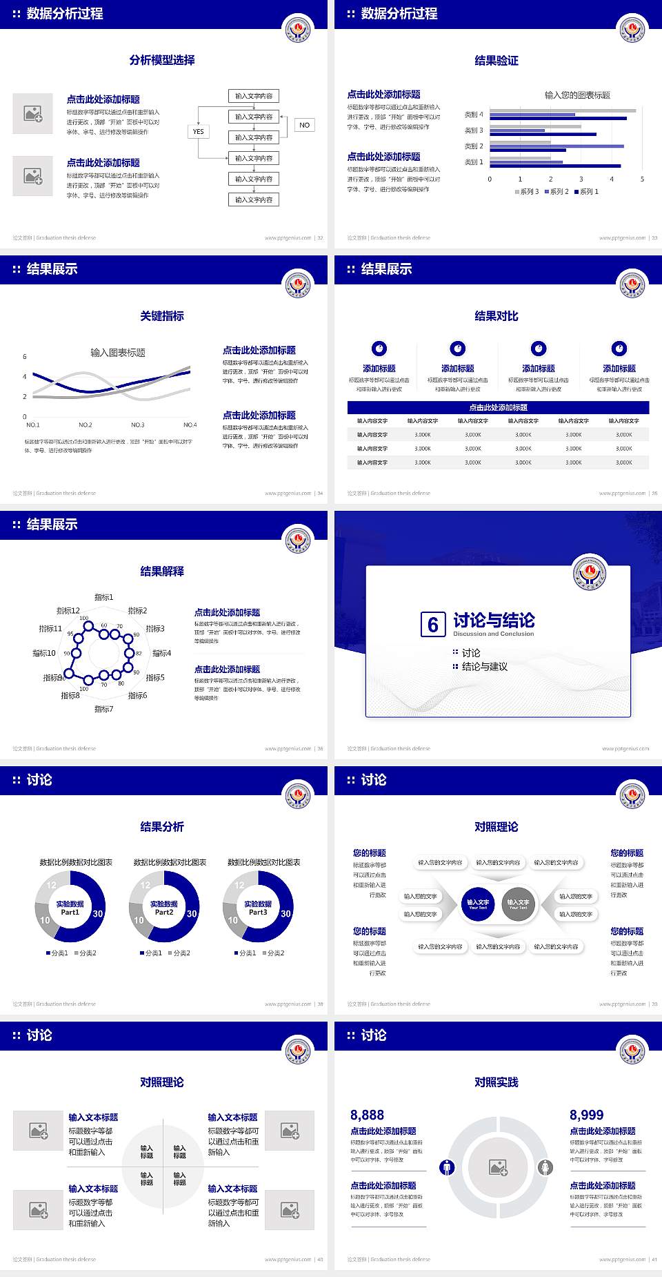延安职业技术学院论文答辩标准PPT模板4:3格式幻灯片预览图5
